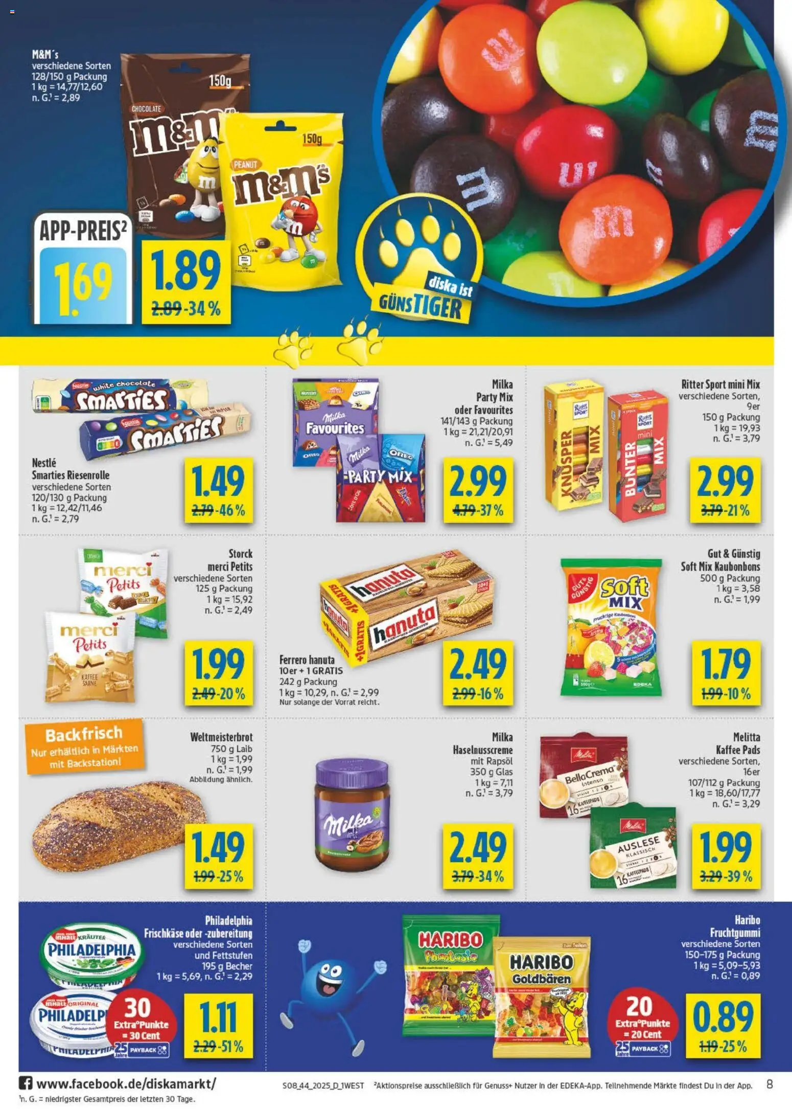 Diska - Diska Angebote Bayern KW44 – gültig ab 27.10.2025 | Seite: 8 | Produkte: Melitta, Haribo, Rapsöl, Frischkase