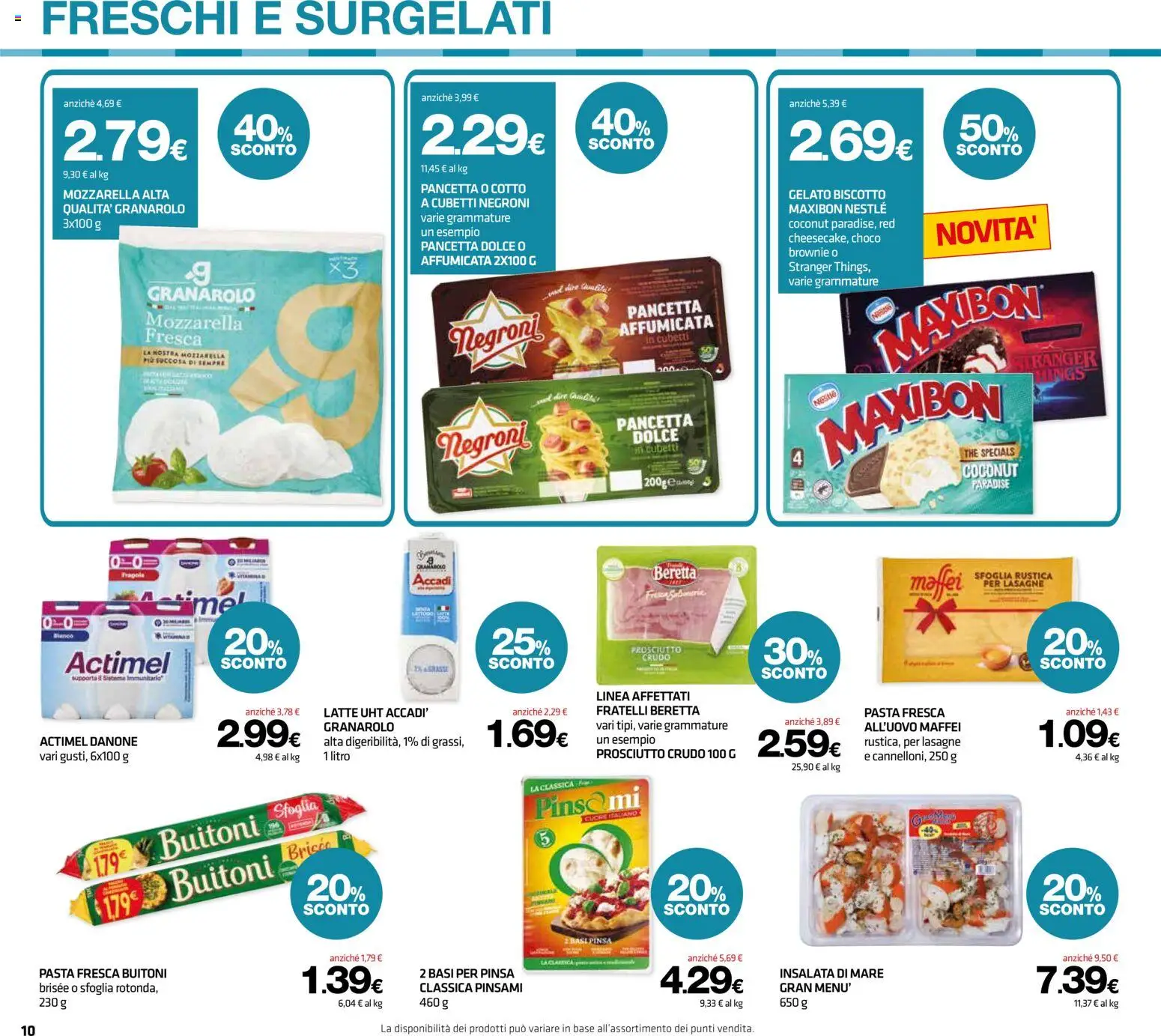 Volantino Superconti del 23.04.2026 | Pagina: 10 | Prodotti: Insalata, Latte, Prosciutto, The