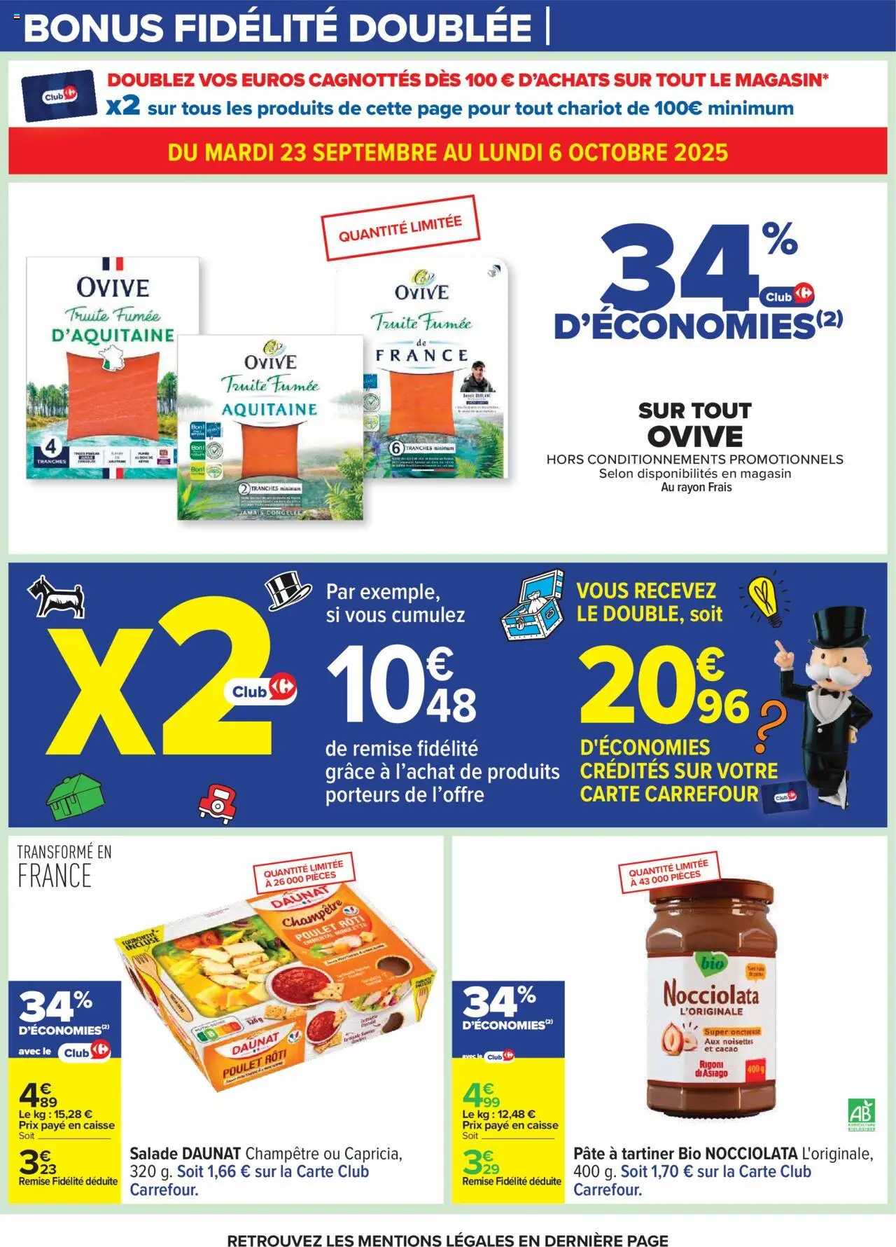  | Page: 11 | Produits: Salade, Noisettes, Truite fumée, Pâte à tartiner