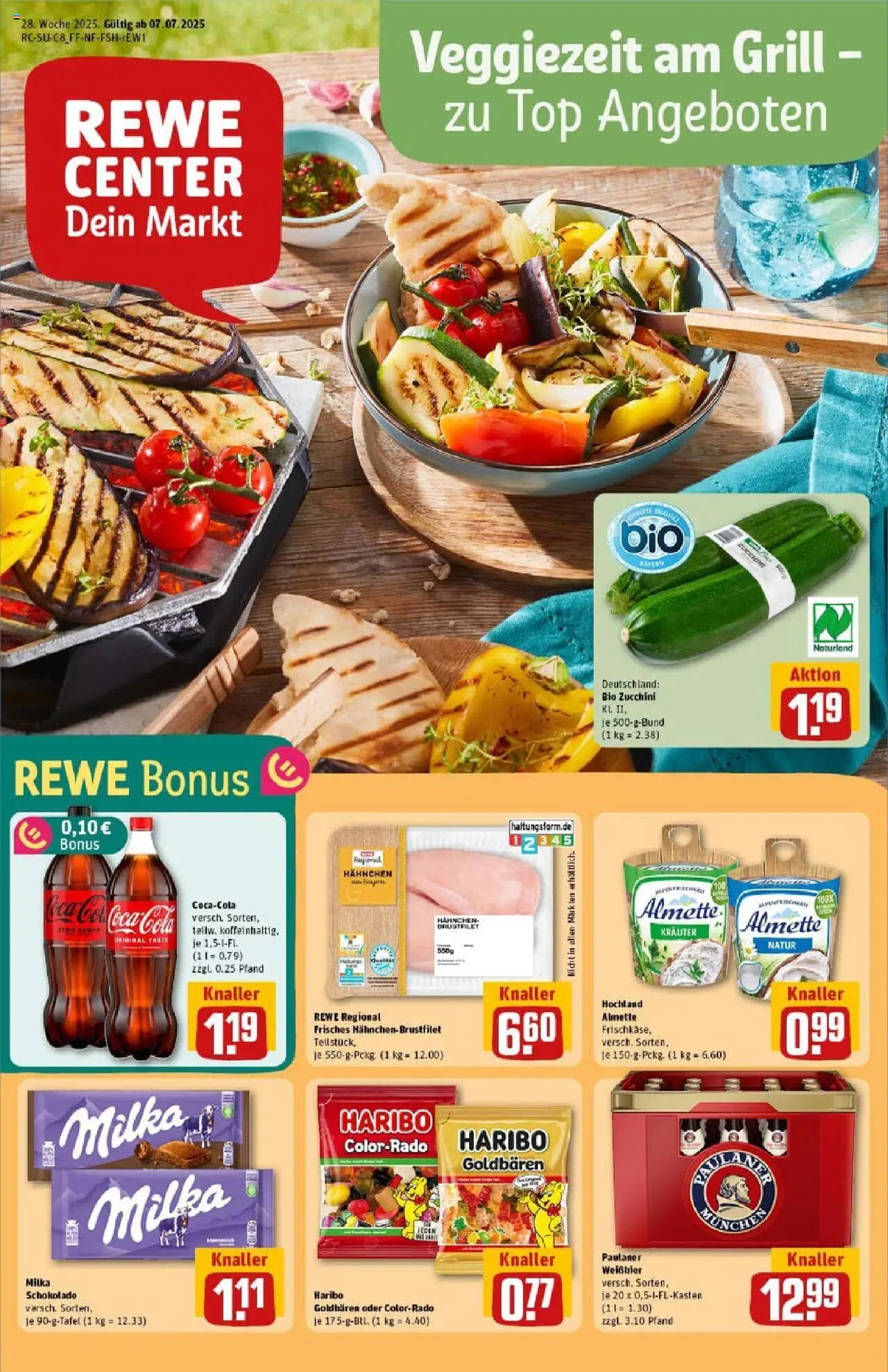 Rewe prospekt Pegnitz	 - gültig ab dem 06.07.2025 | Seite: 1 | Produkte: Top, Almette, Weißbier, Zucchini