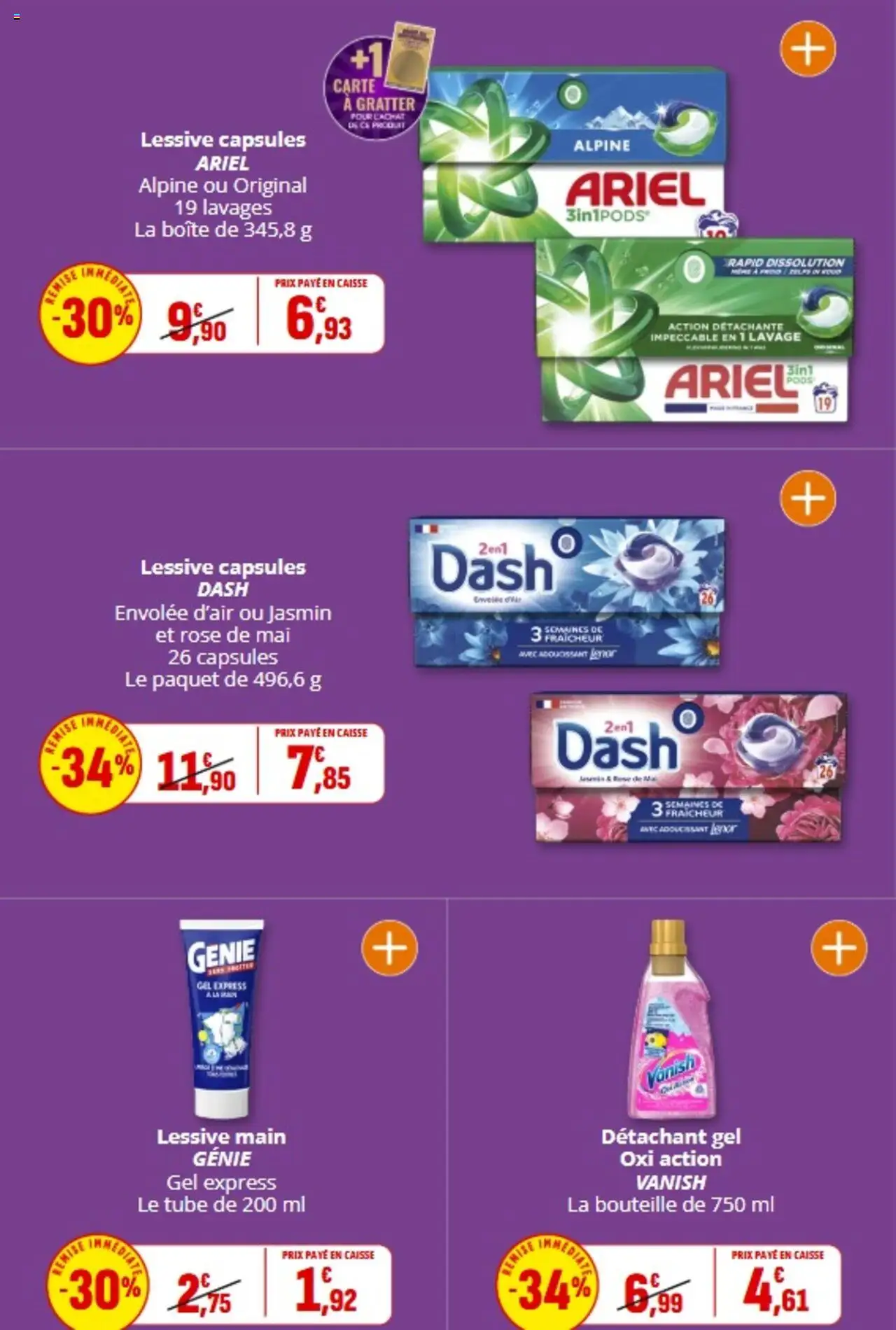  | Page: 58 | Produits: Ariel, Adoucissant, Détachant, Lessive