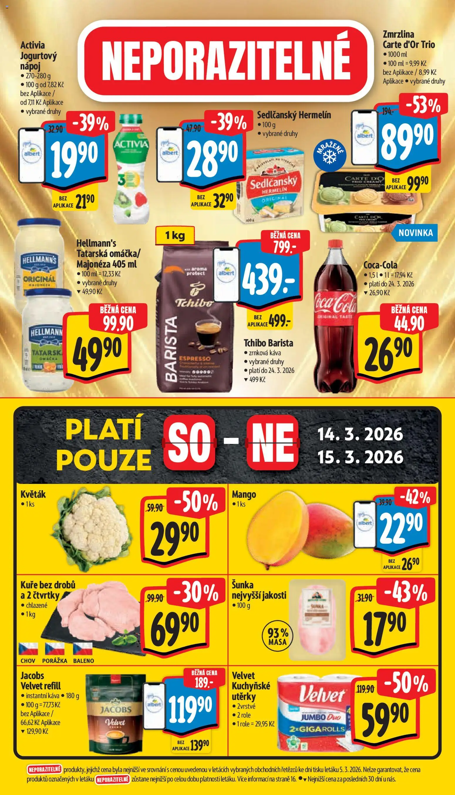 Albert leták - Supermarket od 11.03.2026 | Strana: 47 | Produkty: Mango, Květák, Tchibo, Zmrzlina