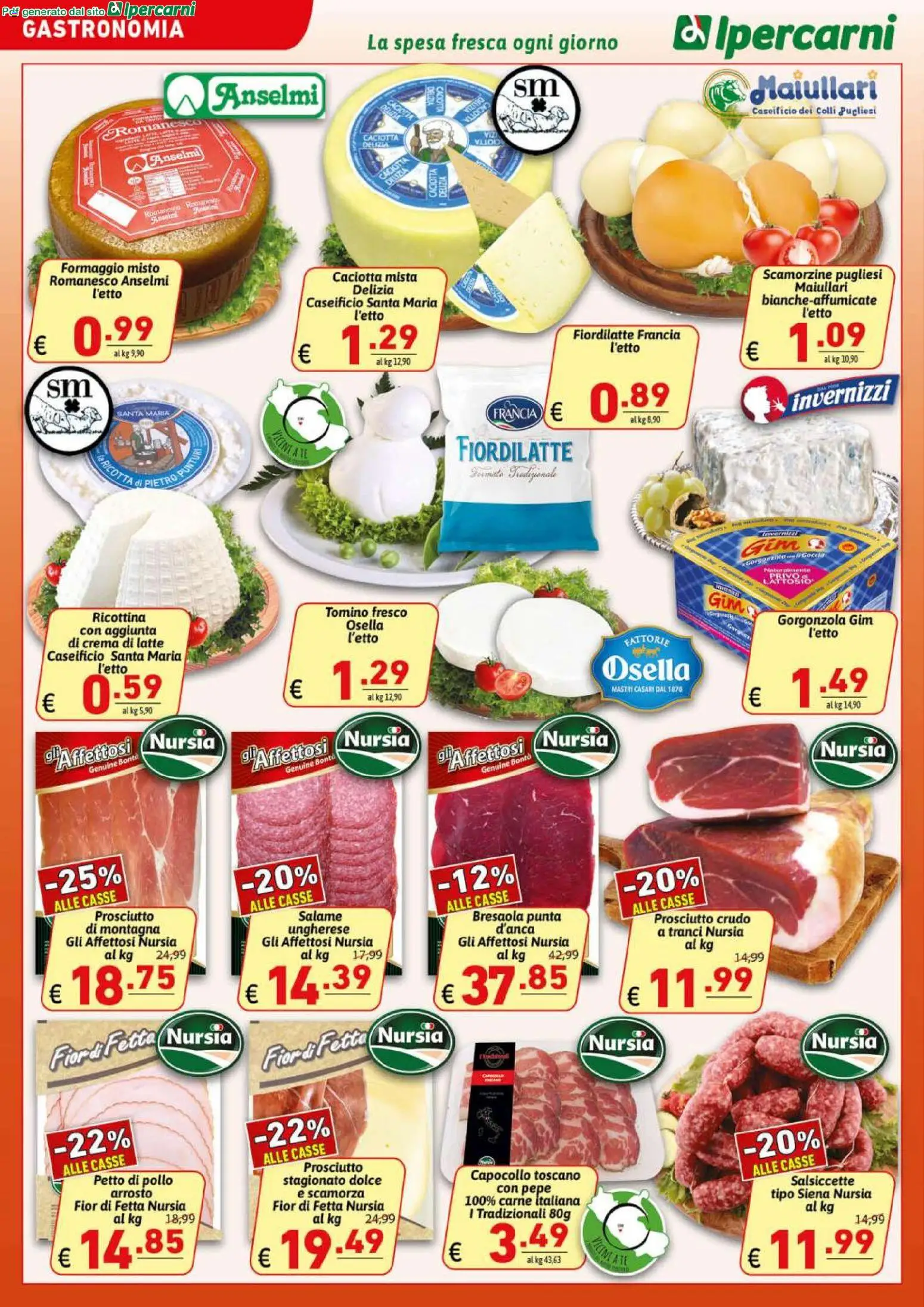 Volantino Ipercarni del 25.02.2026 | Pagina: 6 | Prodotti: Petto di Pollo, Prosciutto Crudo, Latte, Prosciutto