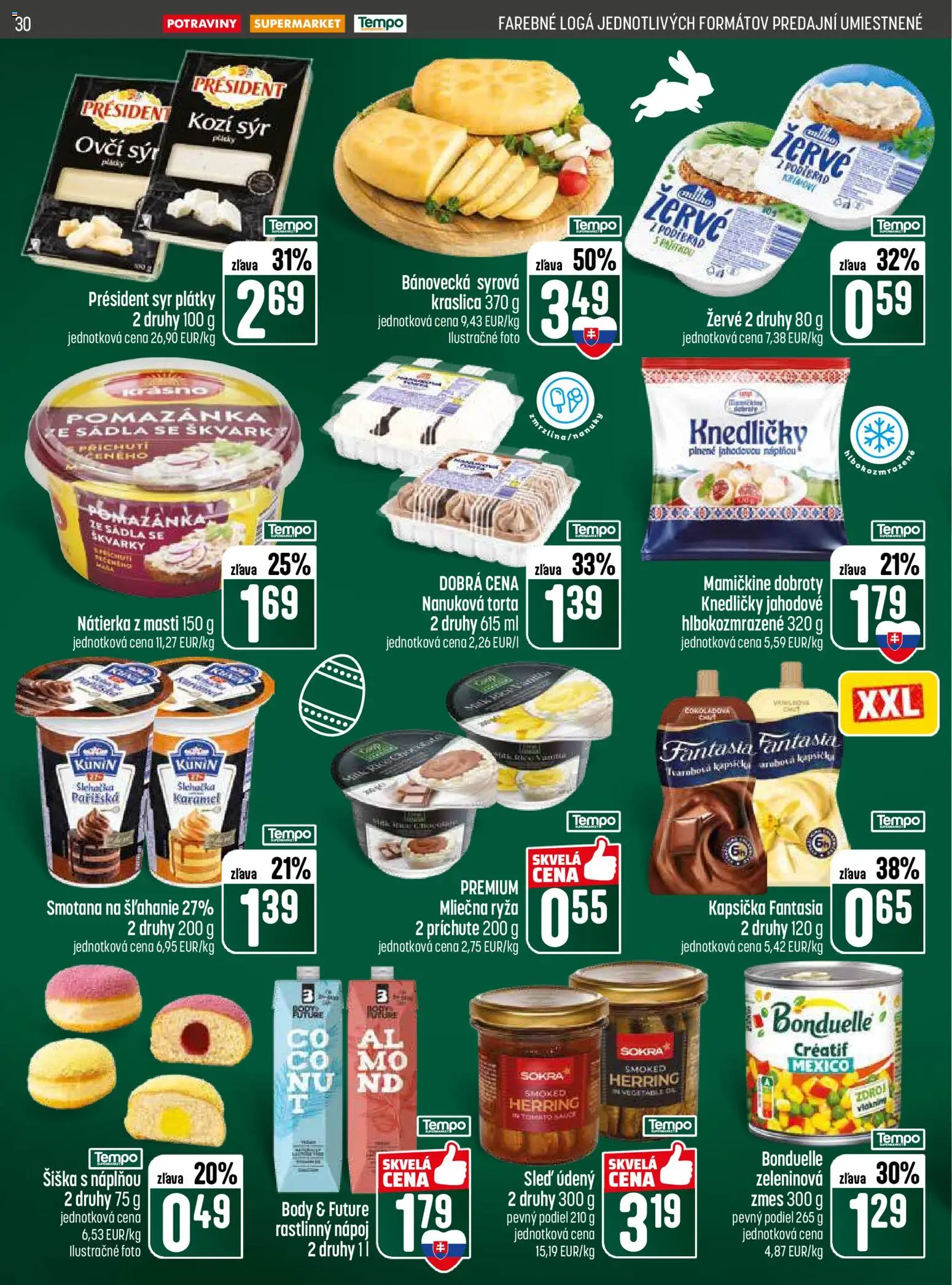 Nové COOP Jednota akcie – leták je platný od 26.03.2026 | Strana: 30 | Produkty: Syr, Smotana, Torta, Smotana na šľahanie
