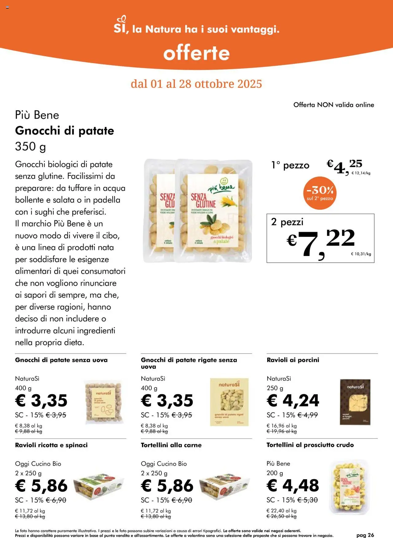 Volantino Natura Sì del 01.10.2025 | Pagina: 26 | Prodotti: Uova, Prosciutto, Ravioli, Gnocchi