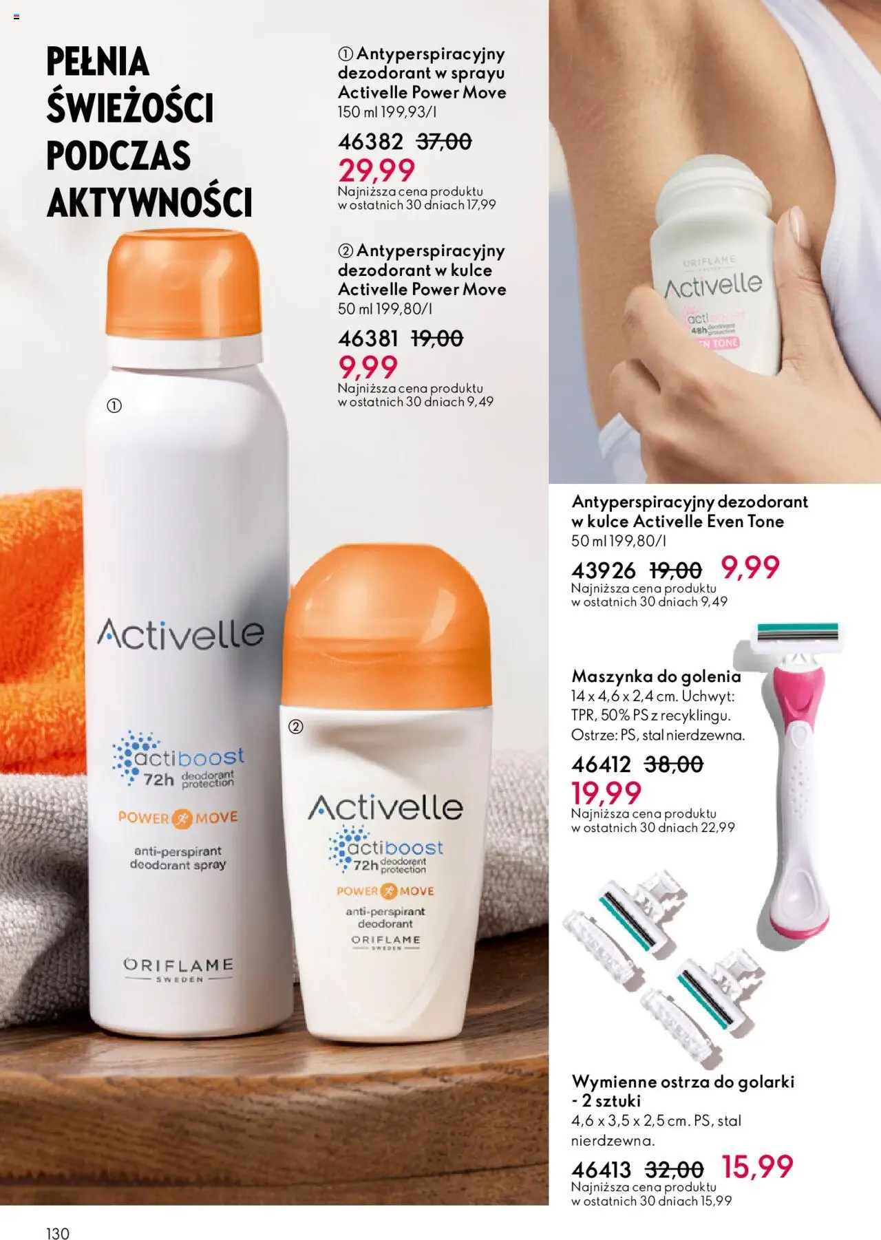 Oriflame Katalog 13 2025 od 07.09.2025 | Strona: 130 | Produkty: Maszynka do golenia, Dezodorant
