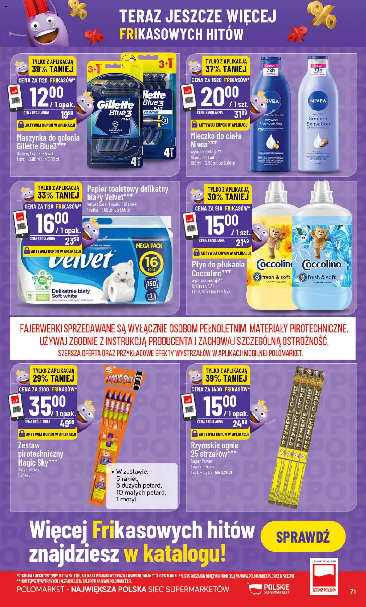 POLOmarket Gazetka od 27.12.2025 | Strona: 71 | Produkty: Gillette, Coccolino, Mleczko do ciała, Rzymskie ognie