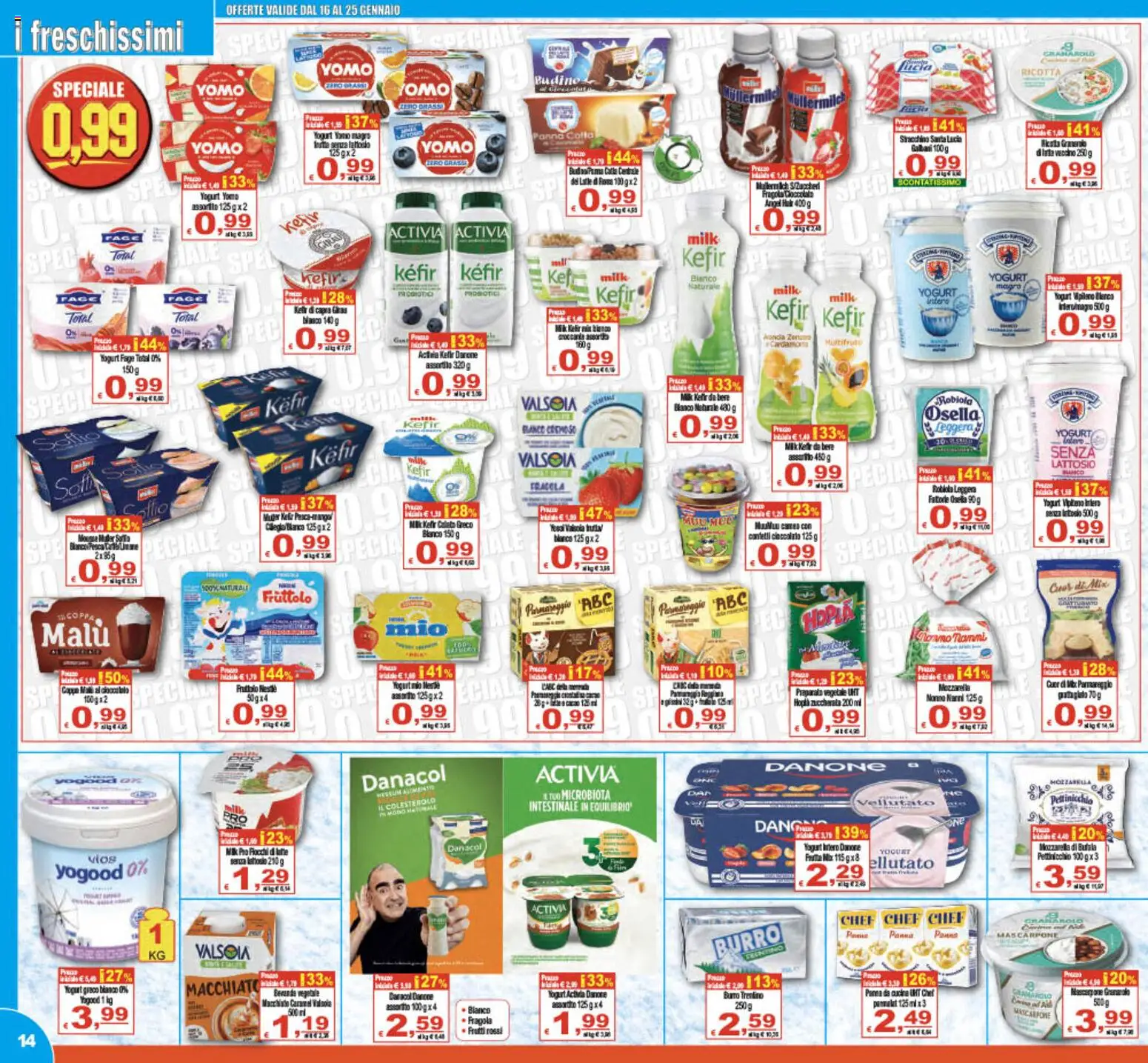 Volantino CTS del 16.01.2026 | Pagina: 14 | Prodotti: Yogurt greco, Fiocchi, Frutta, Mozzarella
