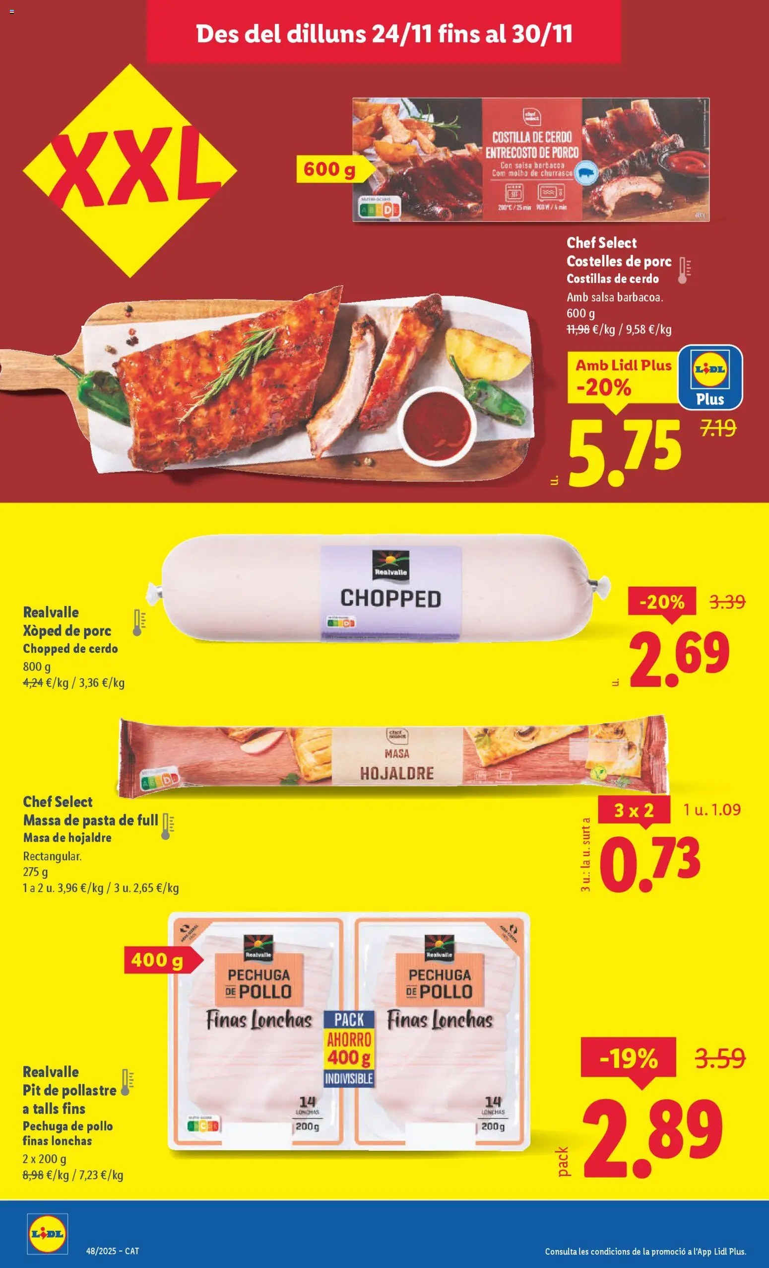 Lidl folleto │ válido desde el 24.11.2025 | Página: 6 | Productos: Cerdo, Pasta, Costilla de cerdo, Barbacoa