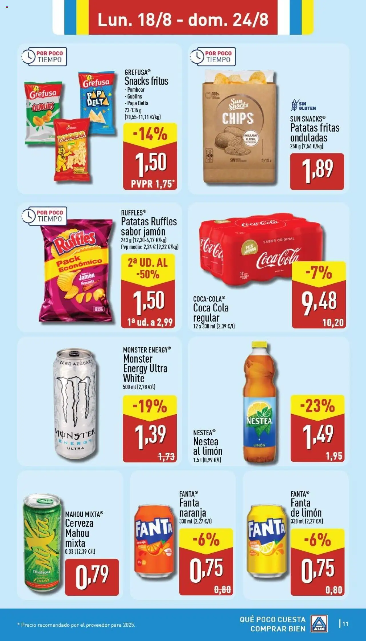 Aldi folleto Canarias │ válido desde el 18.08.2025 | Página: 11 | Productos: Jamón, Cerveza