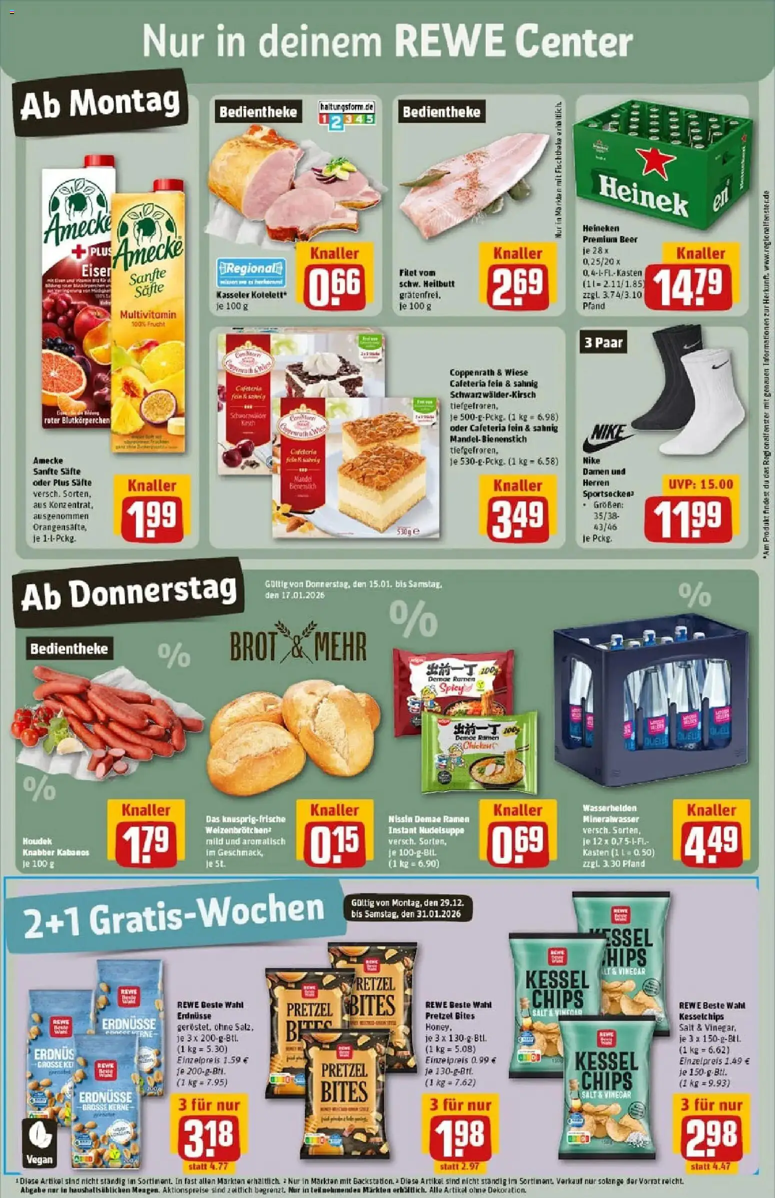 Rewe prospekt Pattensen	 – gültig ab 11.01.2026 | Seite: 3 | Produkte: Mineralwasser, Heineken, Brot, Chips