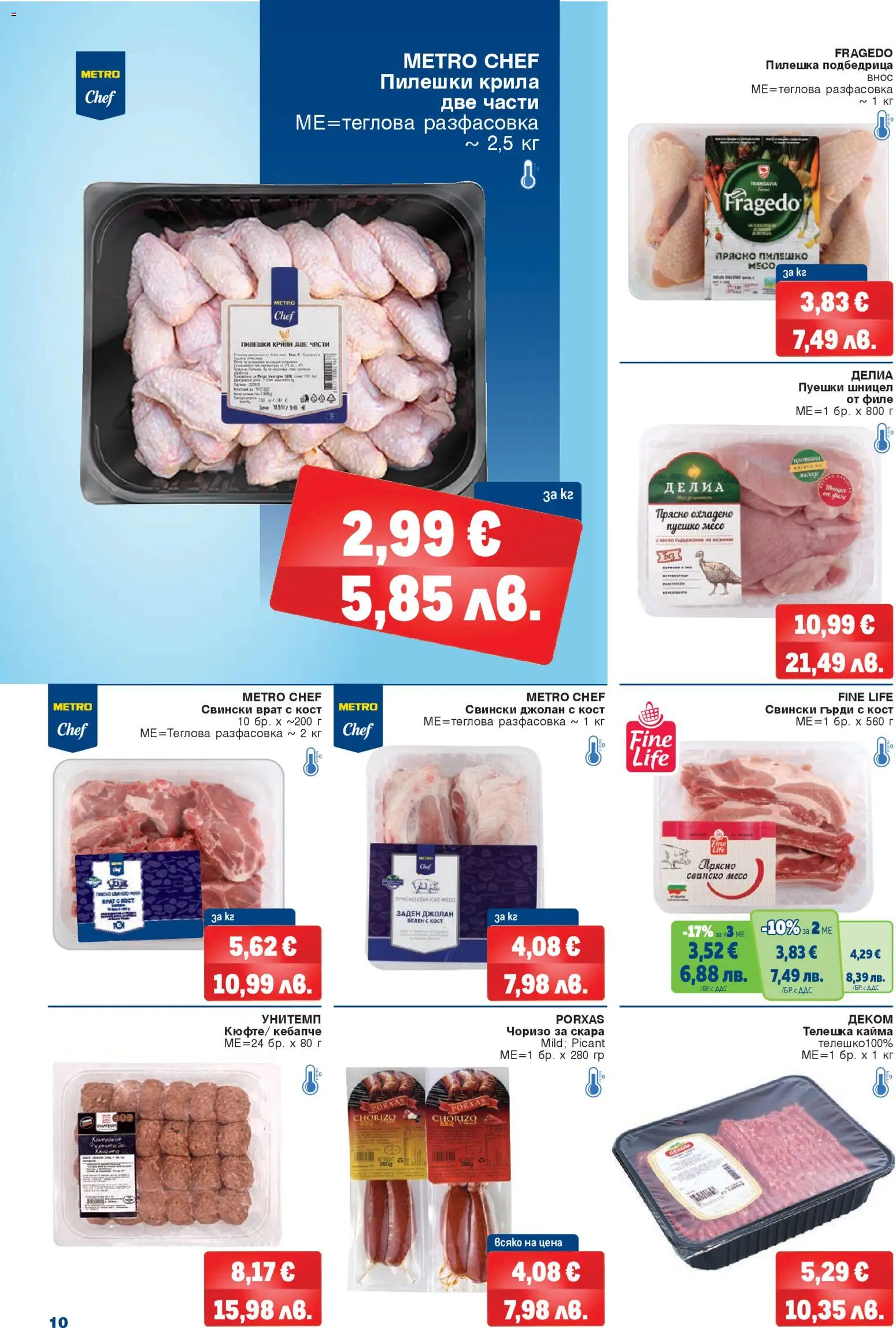 {H1} | Страница: 10 | Продукти: Филе, Скара, Шницел, Пилешко