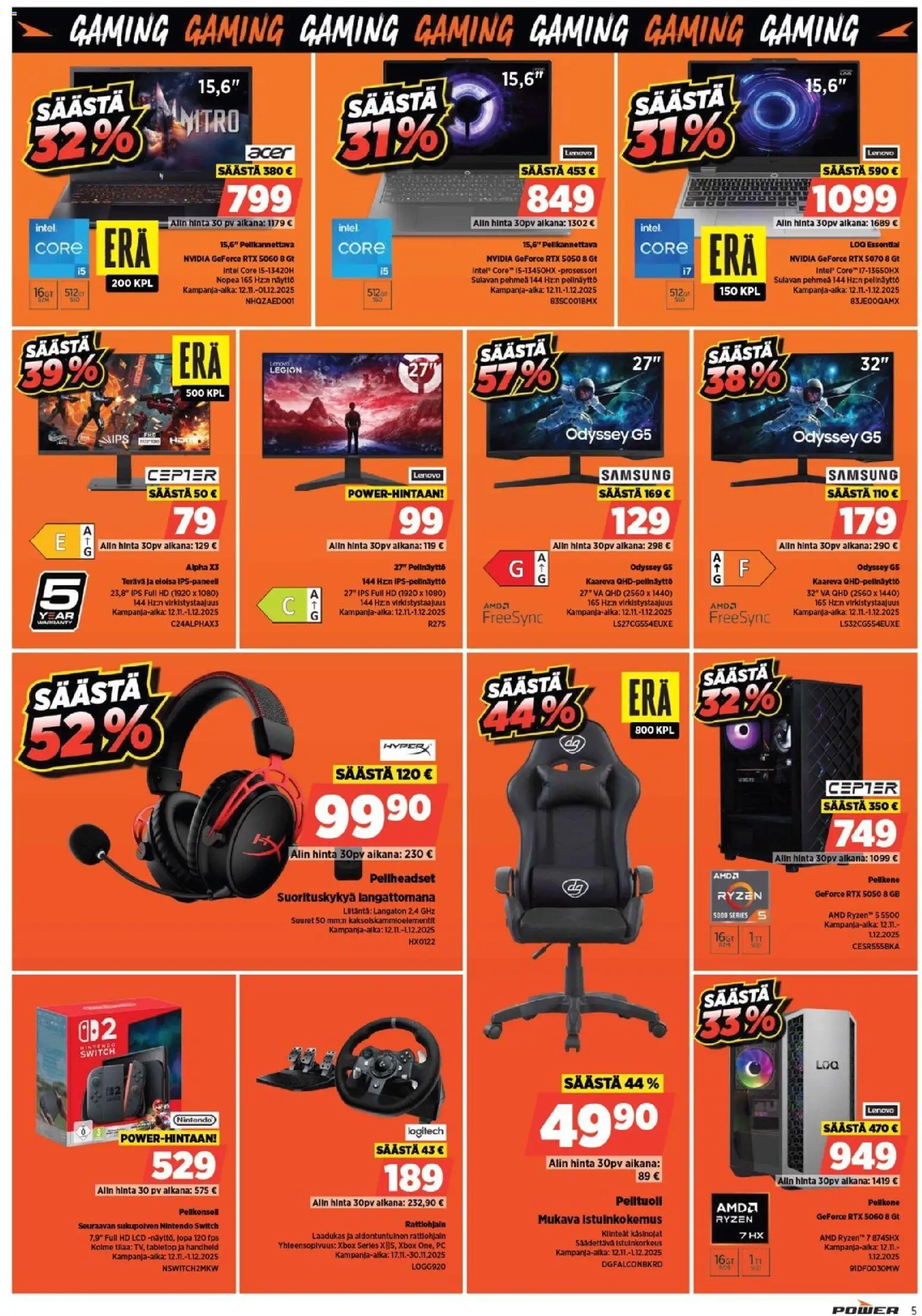 Power - Black Friday – voimassa 17.11.2025 alkaen | Sivu: 6 | Tuotteet: Pelikannettava, Näyttö, PC, Xbox