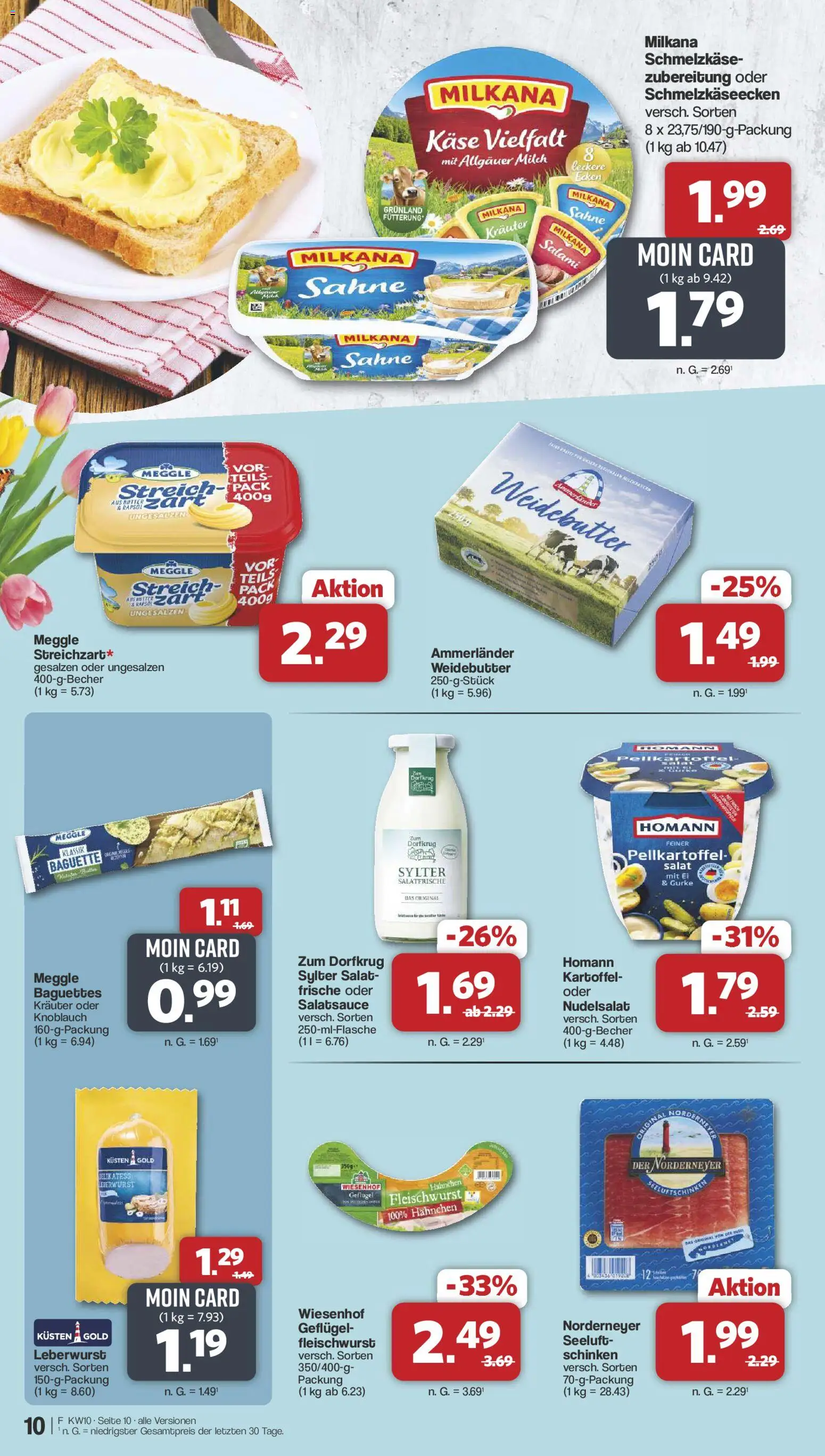 Famila Nordwest Prospekt 	 – gültig ab 02.03.2026 | Seite: 10 | Produkte: Milch, Käse, Baguette, Schinken