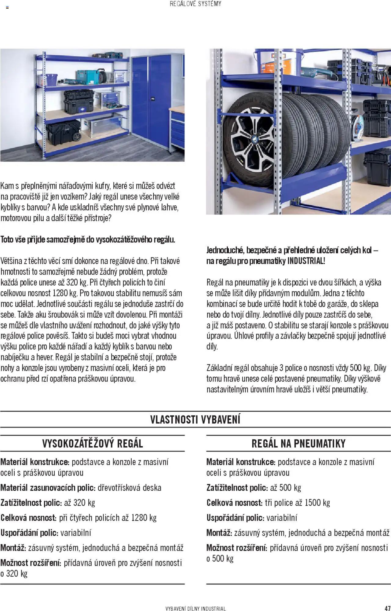 HORNBACH katalog - INDUSTRIAL - Systém vybavení dílny od 06.02.2025 | Strana: 47 | Produkty: Test, Šroubovák, Regál, Police