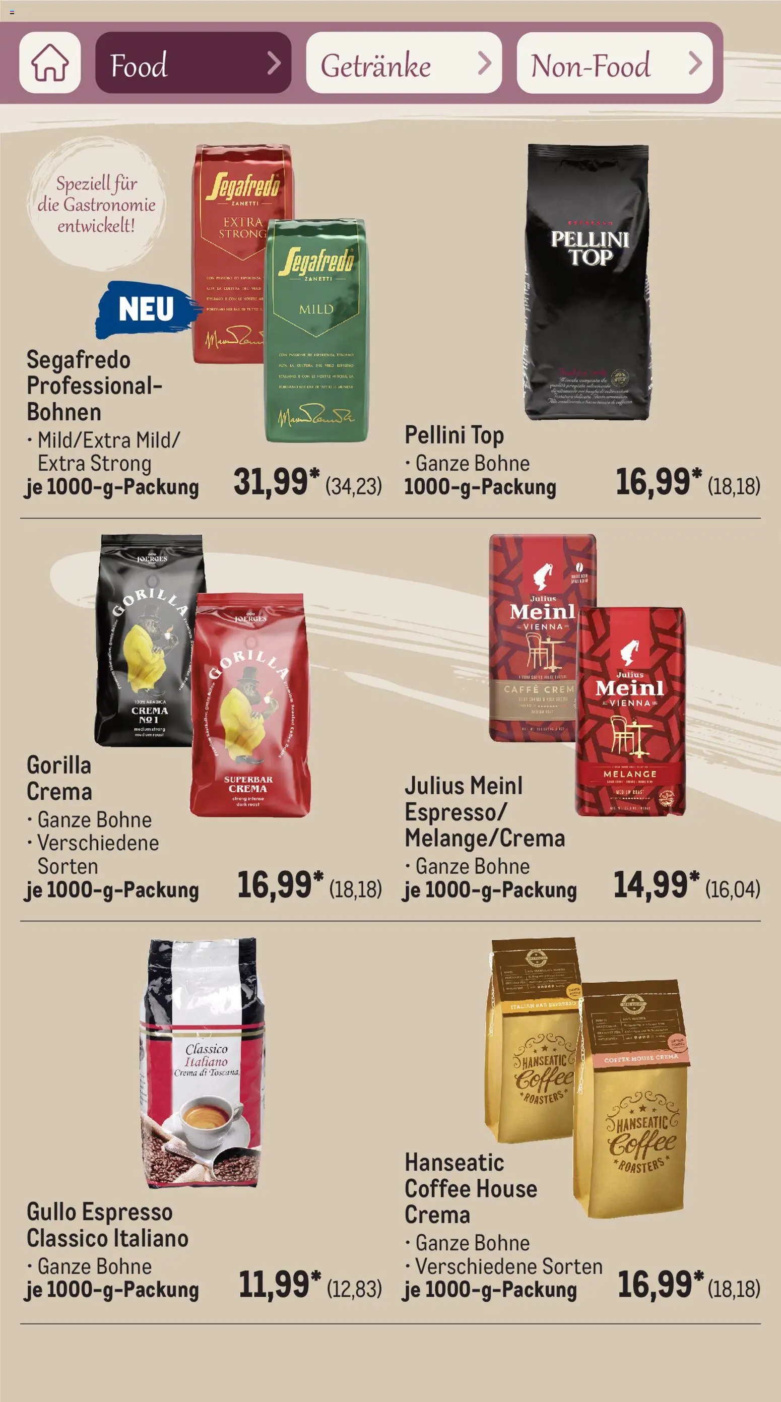 Metro Saisonkatalog Frühlingsgenuss – gültig ab 01.03.2026 | Seite: 29 | Produkte: Top, Segafredo