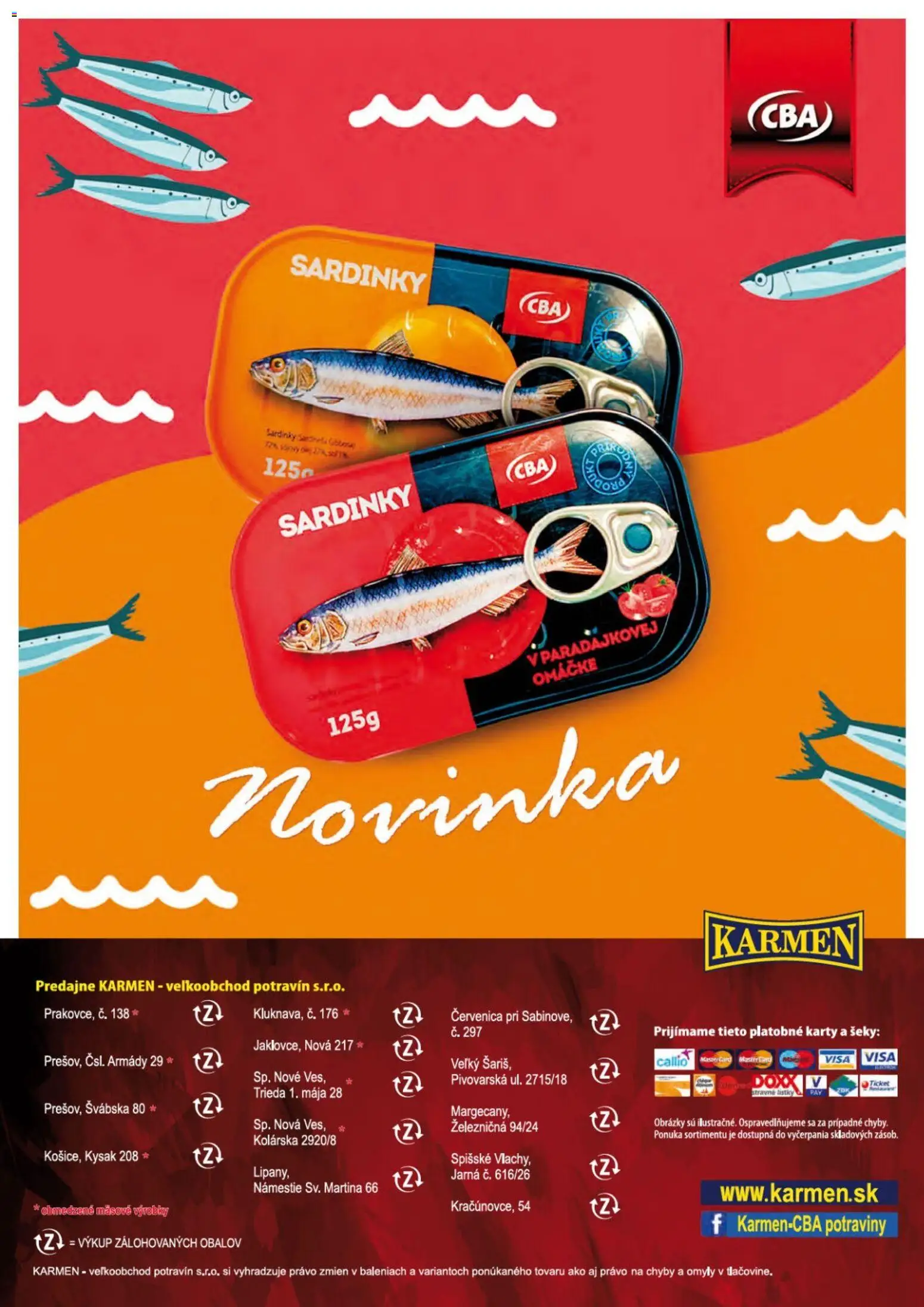 Nové KARMEN CBA akcie – leták je platný od 06.11.2025 | Strana: 24 | Produkty: Sardinky