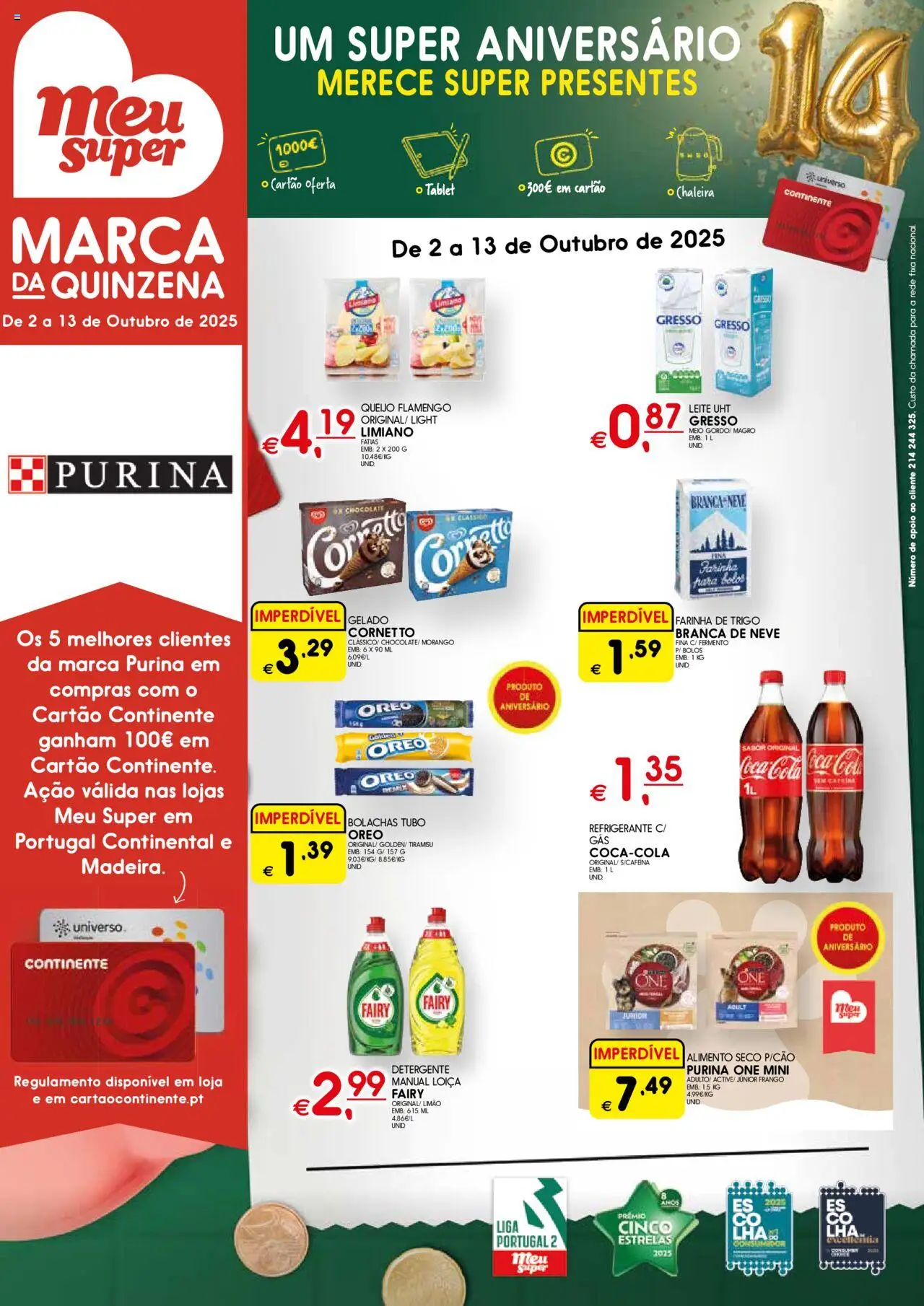 Meu Super folheto Madeira │ válido de 02.10.2025 | Página: 1 | Produtos: Refrigerante, Frango, Detergente, Leite
