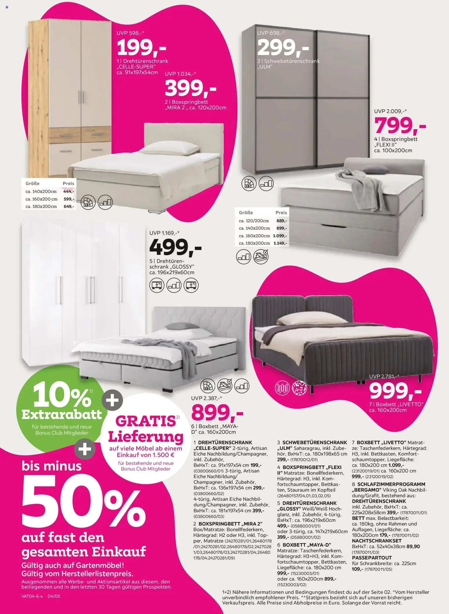 Mömax Ansfelden, Bruck An Der Mur, Villach gültig ab 14.04.2026 | Seite: 4 | Produkte: Bett, Matratze, Schrank, Gartenmöbel