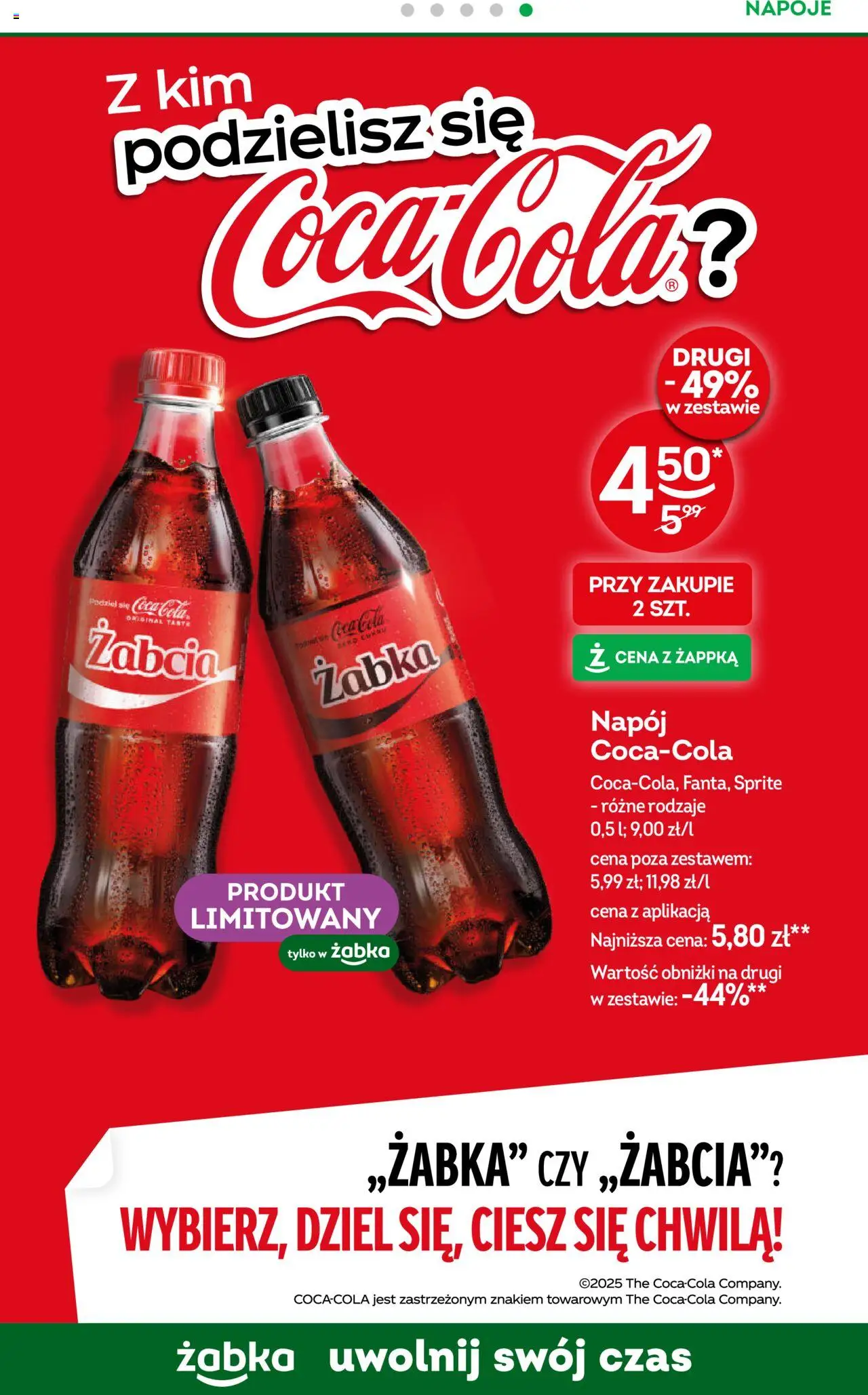 Żabka Gazetka od 18.06.2025 | Strona: 48 | Produkty: Napoje, Sprite, Coca cola
