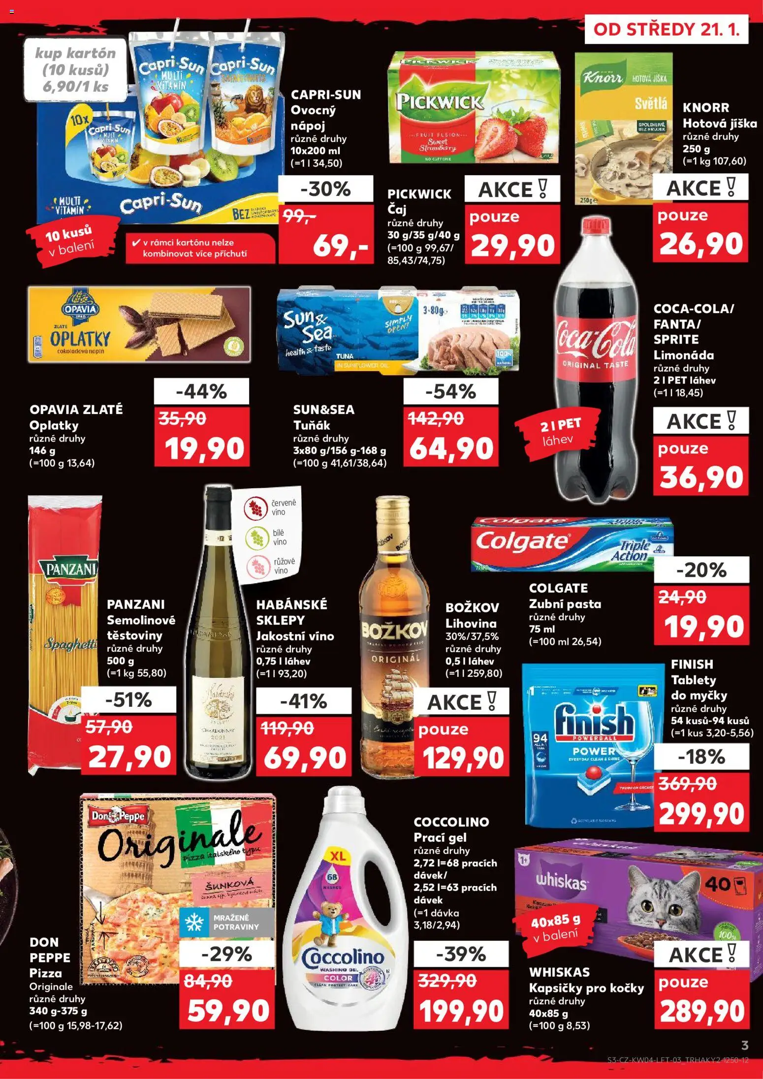 Kaufland leták - Ostrava od 21.01.2026 | Strana: 3 | Produkty: Jíška, Prací gel, Pizza, Habánské sklepy