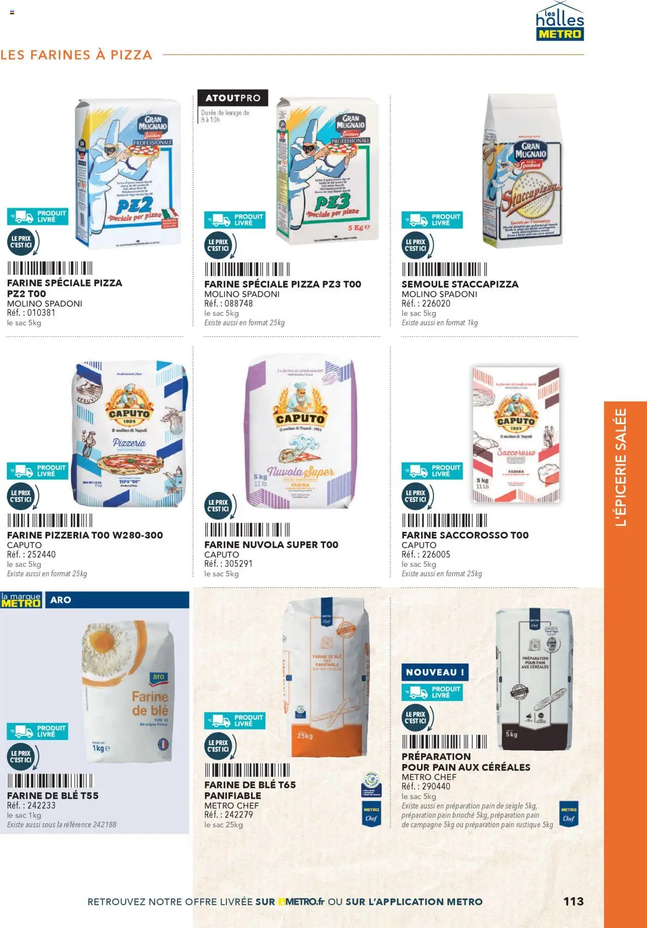 | Page: 113 | Produits: Farine de ble, Sac, Pain, Pizza