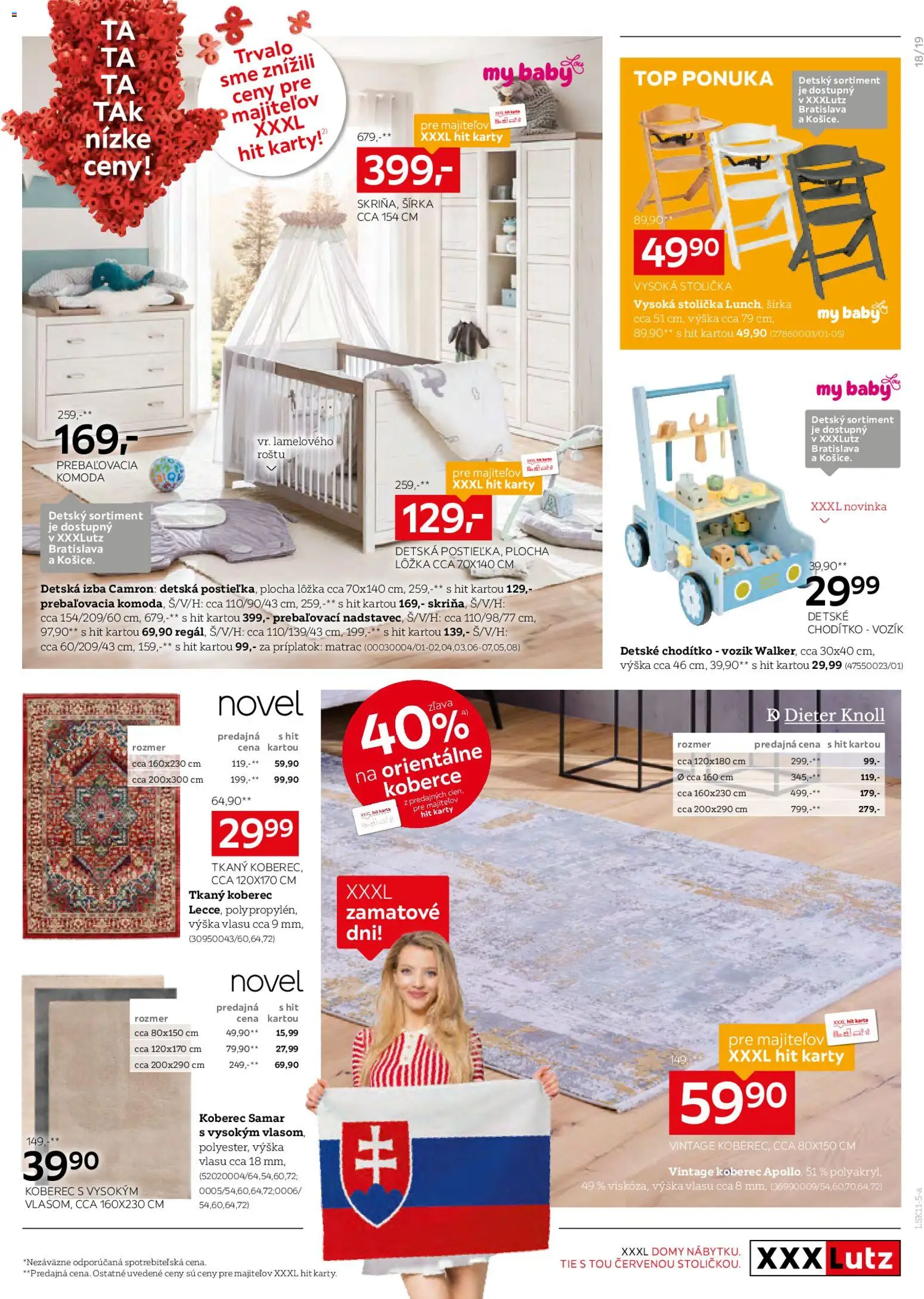 Nové XXXLutz akcie – leták je platný od 03.11.2025 | Strana: 19 | Produkty: Matrac, Detská izba, Koberec, Komoda