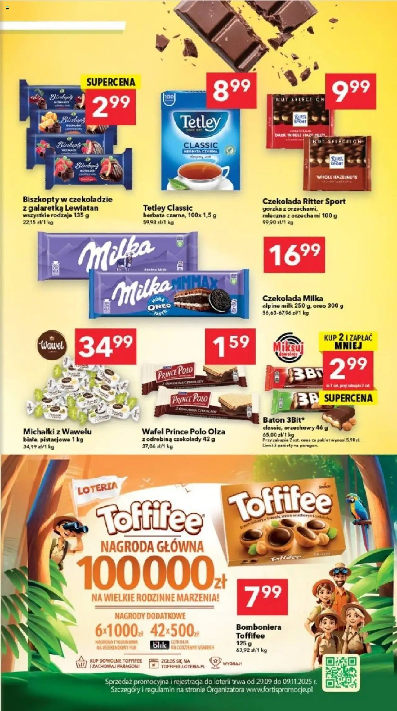 Lewiatan gazetka - Legnica od 23.10.2025 | Strona: 9 | Produkty: Czekolady, Galaretka, Milka, Herbata
