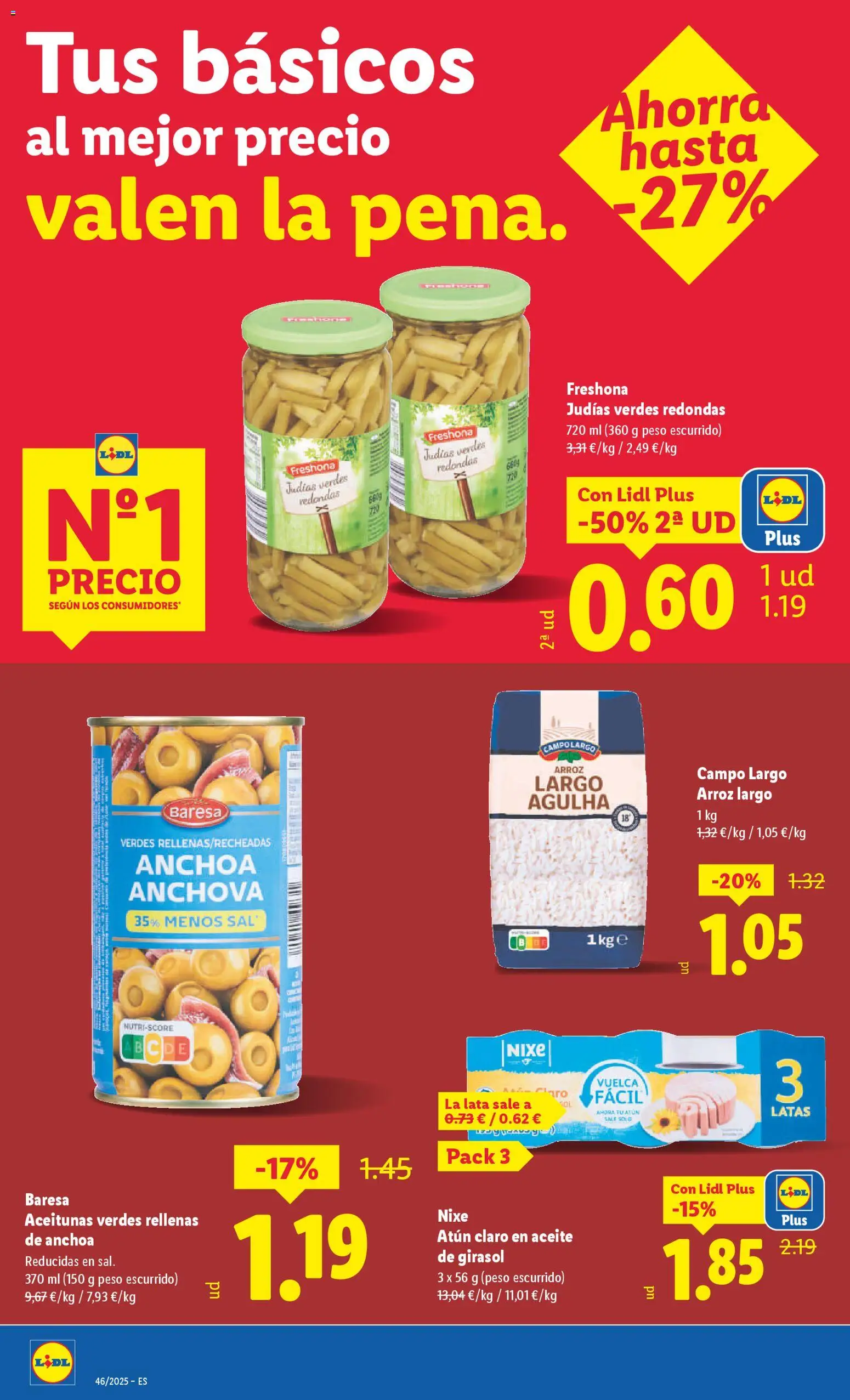 Lidl folleto │ válido desde el 10.11.2025 | Página: 14 | Productos: Arroz, Aceite de girasol, Anchoa, Atún claro
