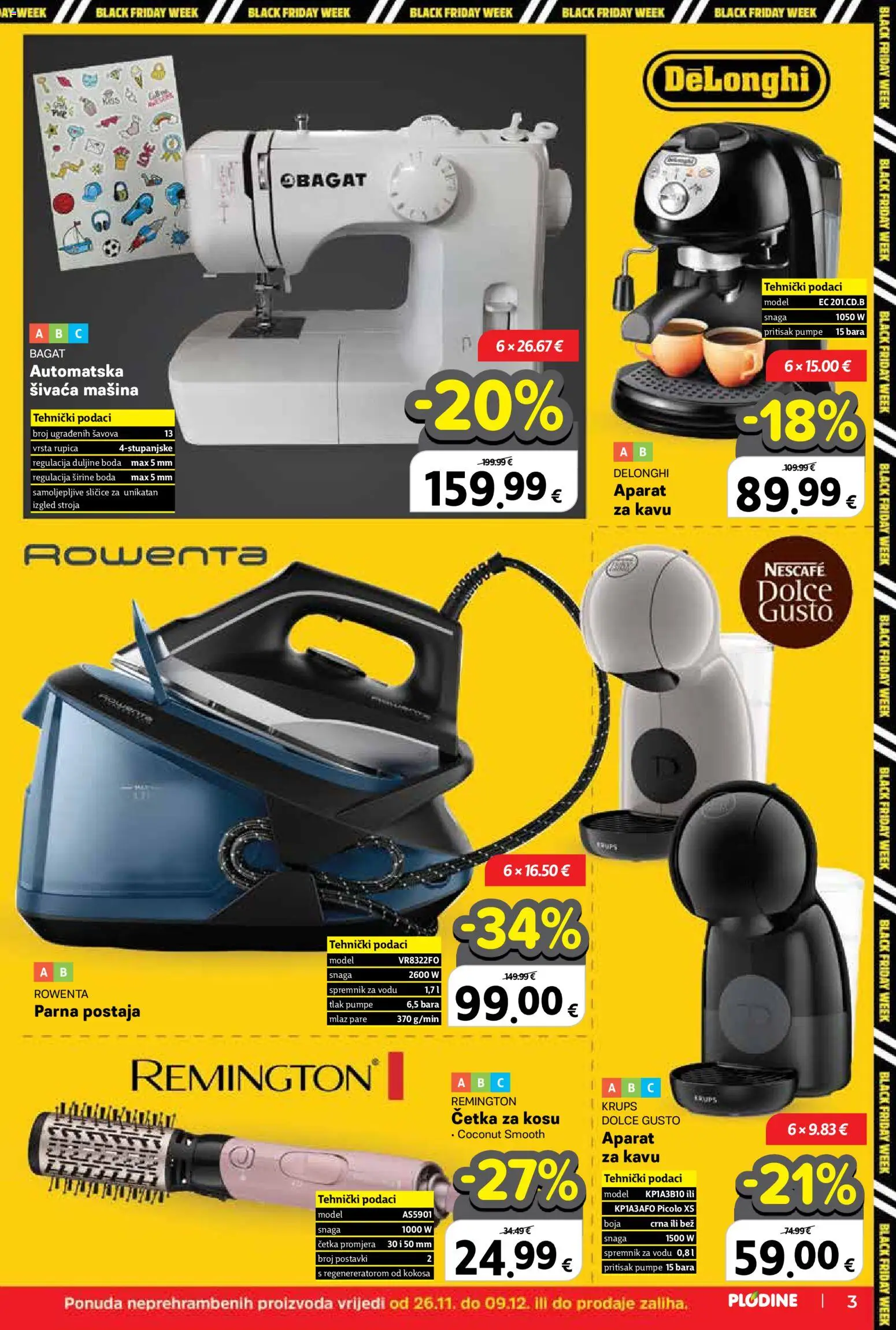 Plodine katalog | vrijedi od 26.11.2025 | Stranica: 3 | Proizvodi: Dolce Gusto, Četka, Nescafe, Četka za kosu