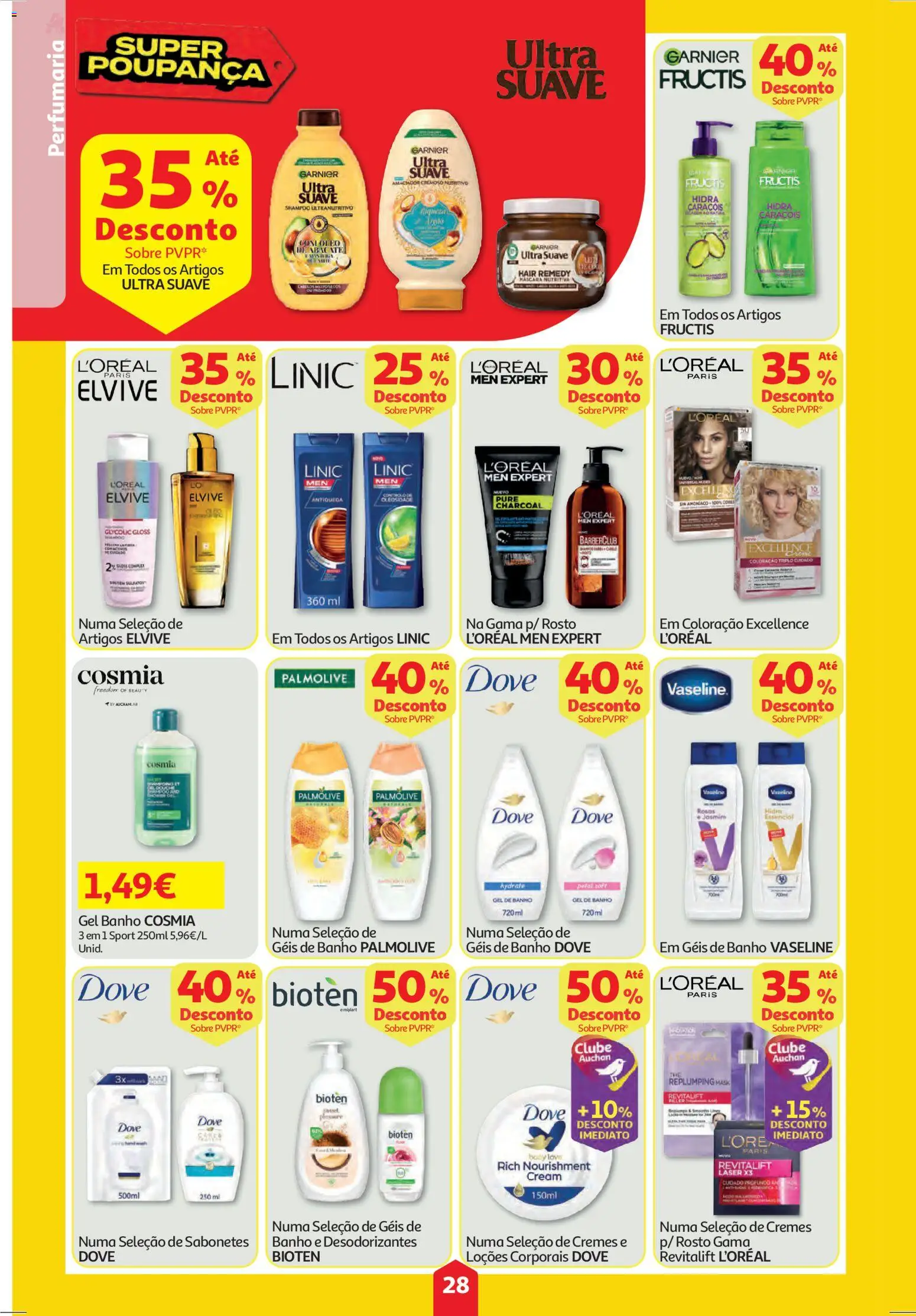 Auchan folheto │ válido de 27.11.2025 | Página: 28 | Produtos: Gloss, Shampoo, Gel de banho, Banho