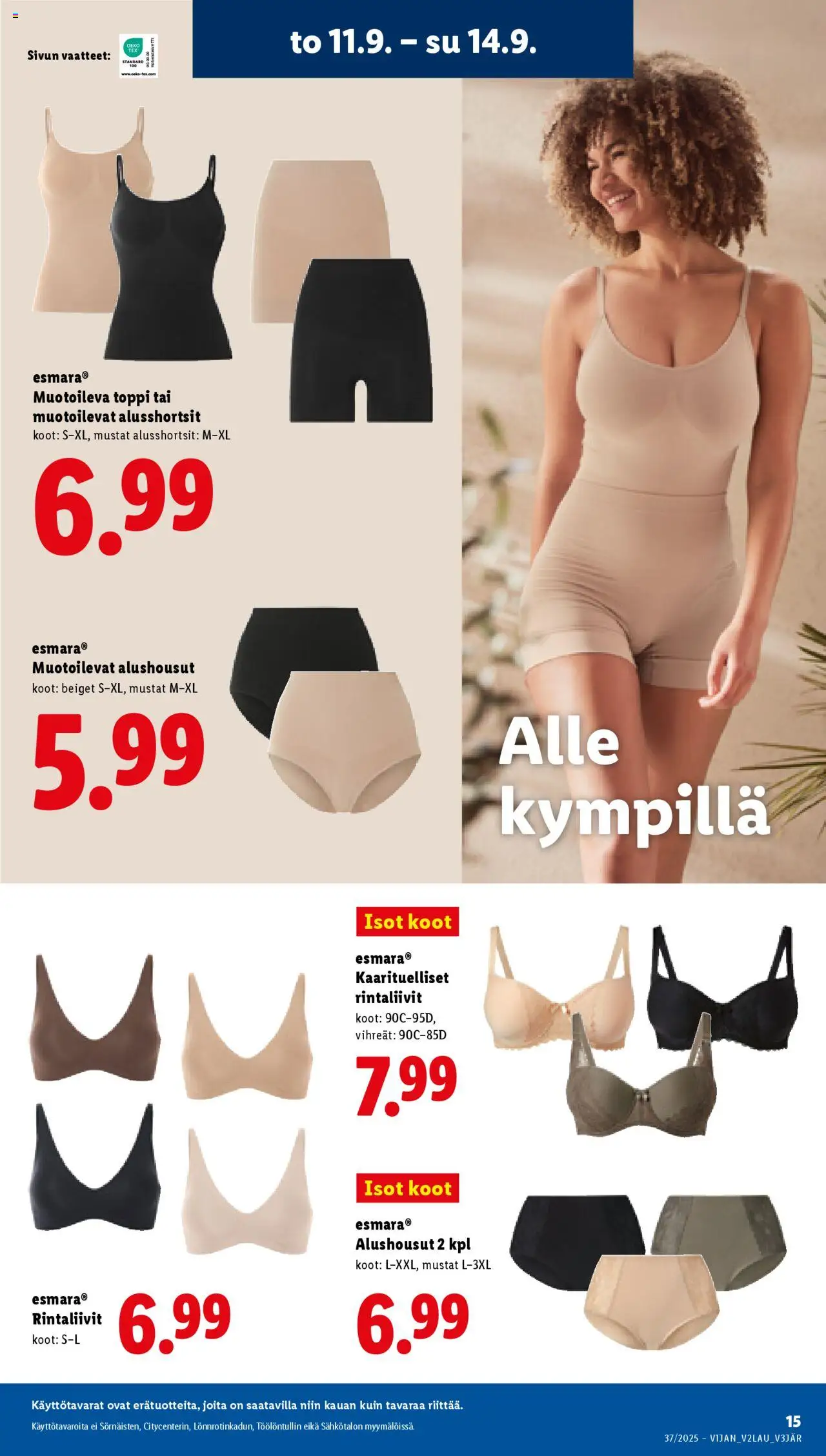 Lidl tarjoukset - Rovaniemi – voimassa 11.09.2025 alkaen | Sivu: 17 | Tuotteet: Vaatteet, Toppi, Rintaliivit, Alushousut