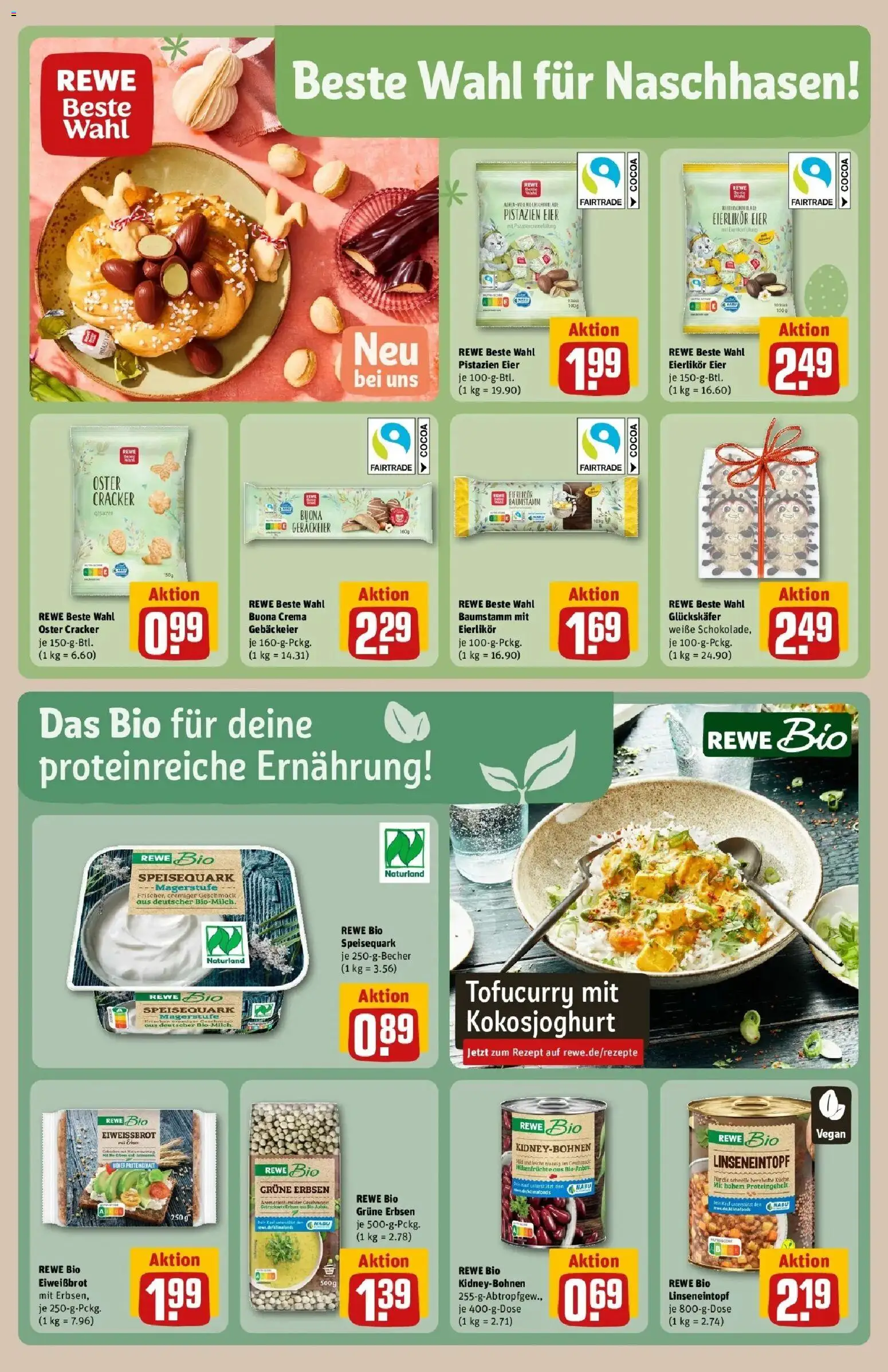 Rewe Prospekt Heppenheim	 – gültig ab 09.03.2026 | Seite: 19 | Produkte: Quark, Pistazien, Speisequark, Erbsen