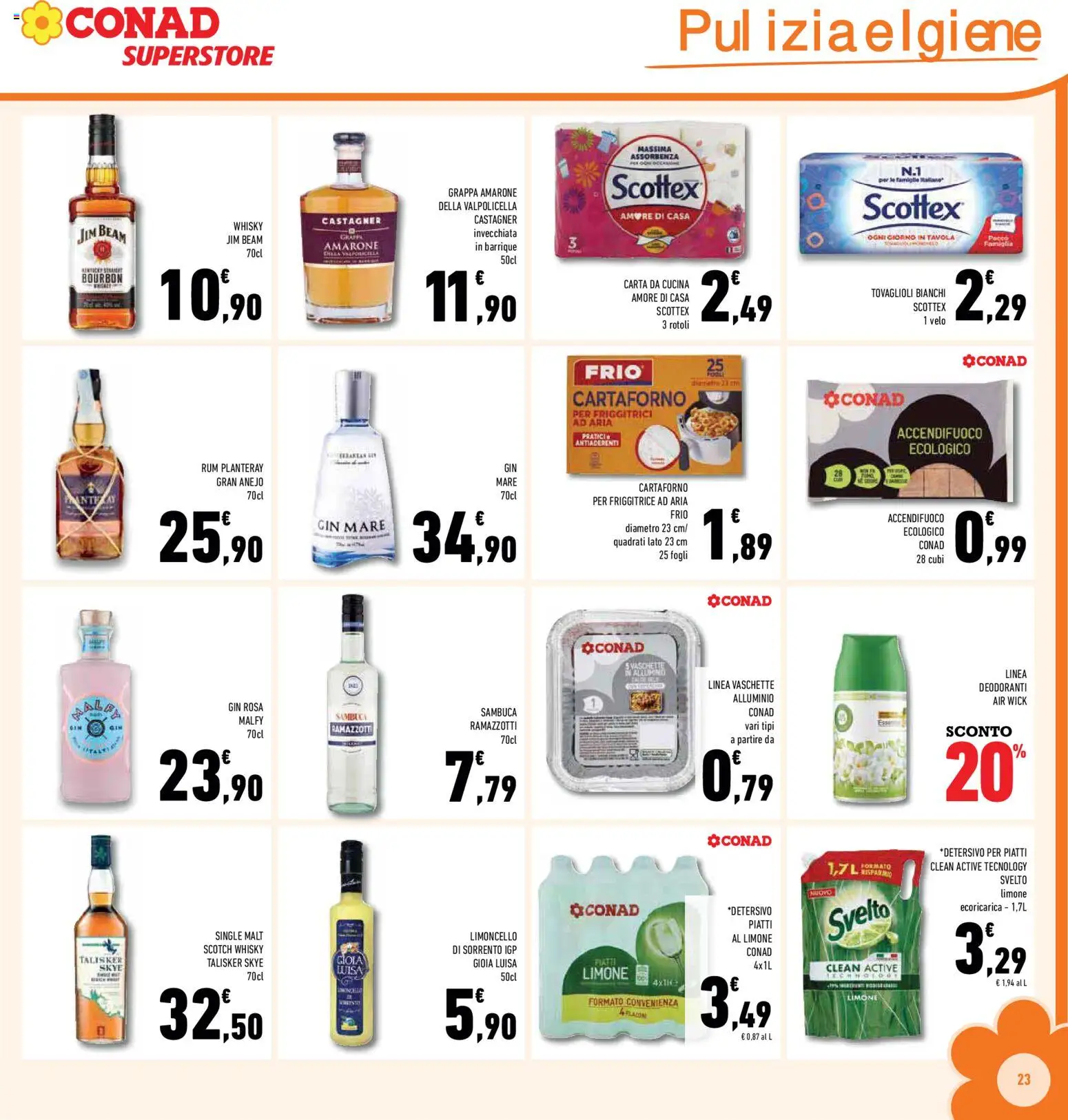 Volantino Conad del 08.04.2026 | Pagina: 23 | Prodotti: Whisky, Limone, Alluminio, Friggitrice