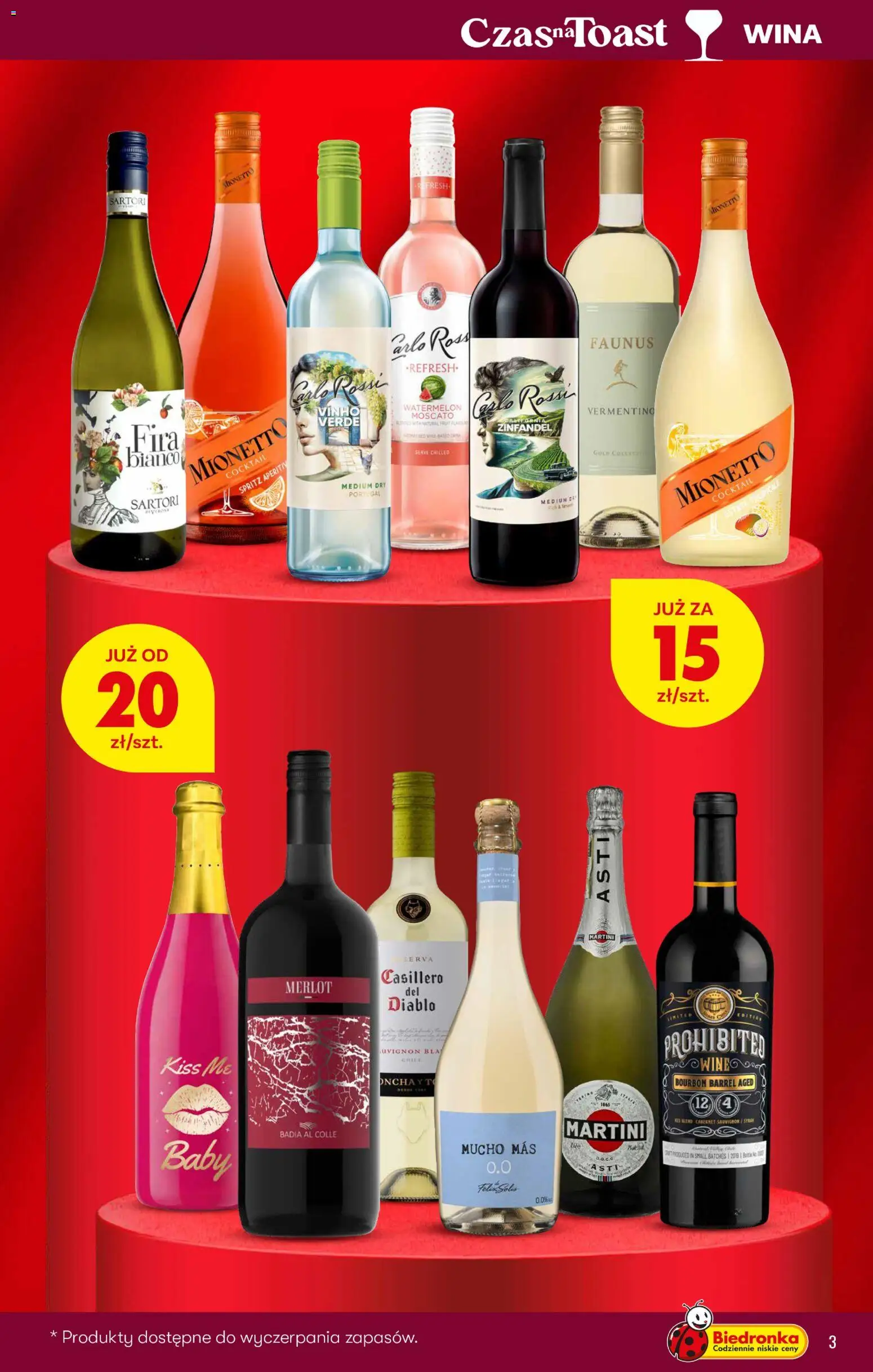 Biedronka Polsko leták - Czas na toast od 23.02.2026 | Strana: 3 | Produkty: Martini, Moscato, Spritz, Cabernet Sauvignon