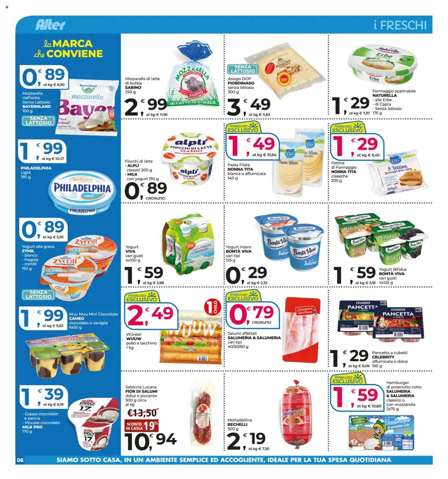 Volantino Alter Discount del 09.01.2026 | Pagina: 6 | Prodotti: Cioccolato, Pancetta, Mozzarella, Latte