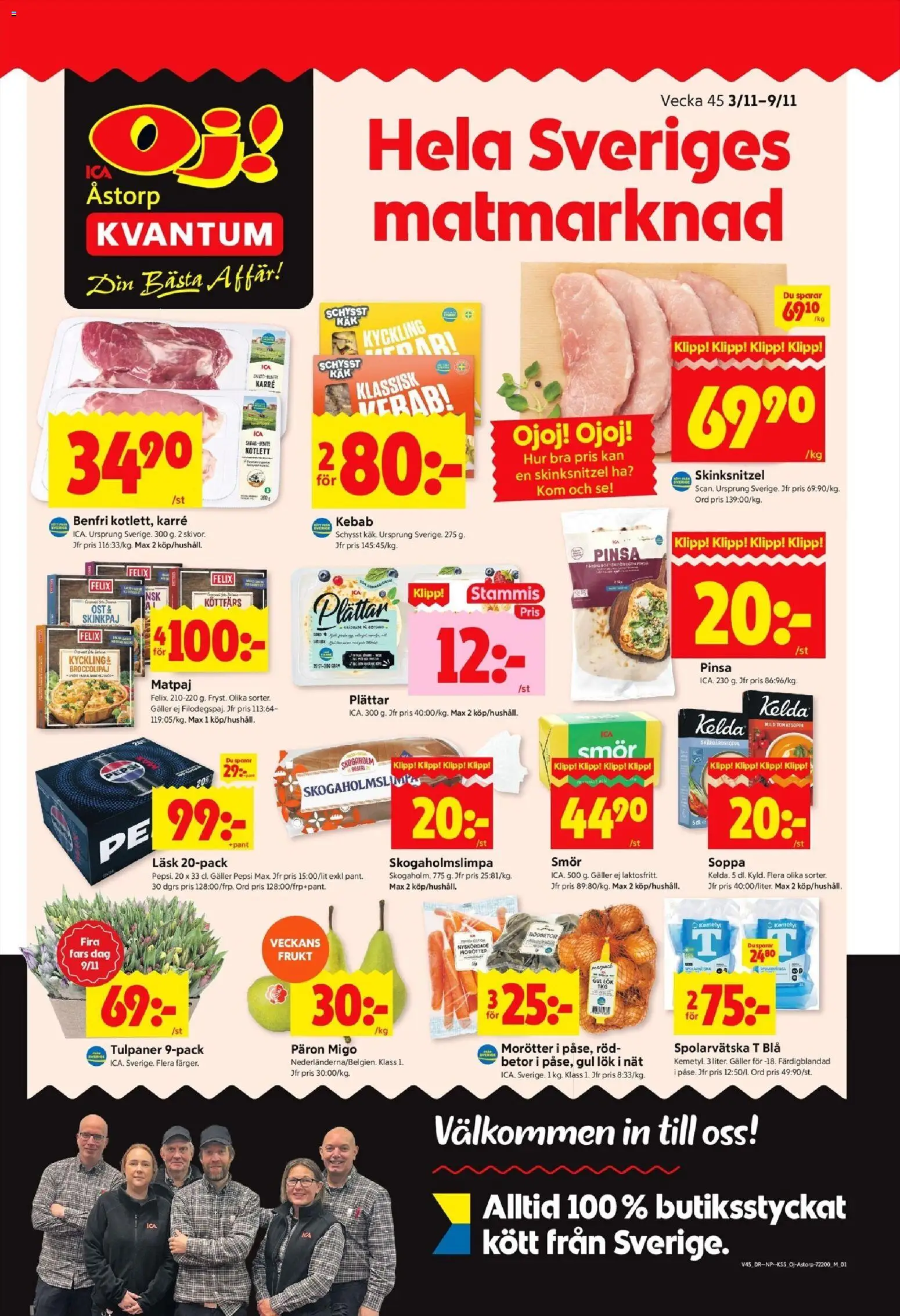 ICA Kvantum reklamblad aktuell från 03.11.2025 | Sida: 1 | Produkter: Pepsi, Gul lök, Spolarvätska, Soppa