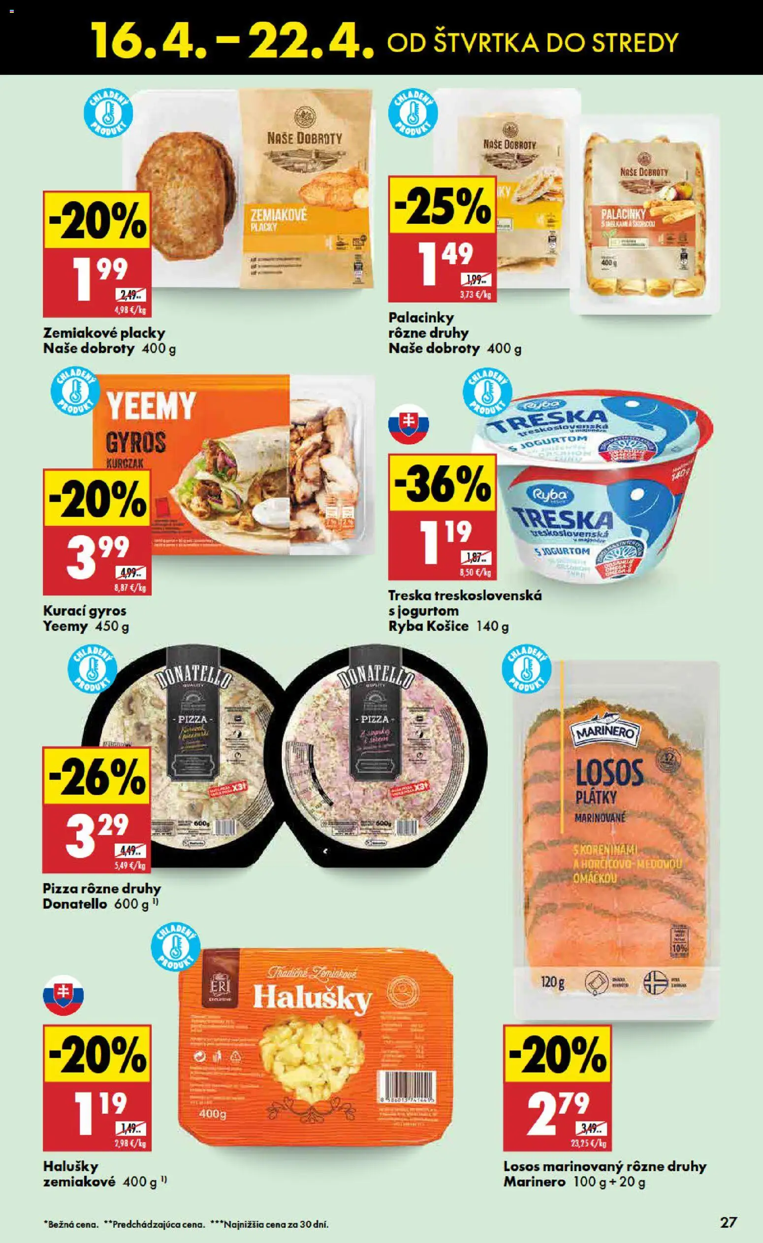 Nové Biedronka akcie – leták je platný od 16.04.2026 | Strana: 27 | Produkty: Pizza, Ryba, Losos, Treska