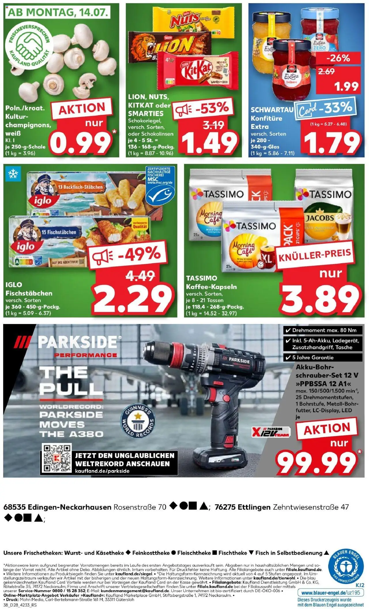 Kaufland prospekt Edingen-Neckarhausen	 - gültig ab dem 13.07.2025 | Seite: 5 | Produkte: Tasche, Smarties, Fischstabchen, Tassimo