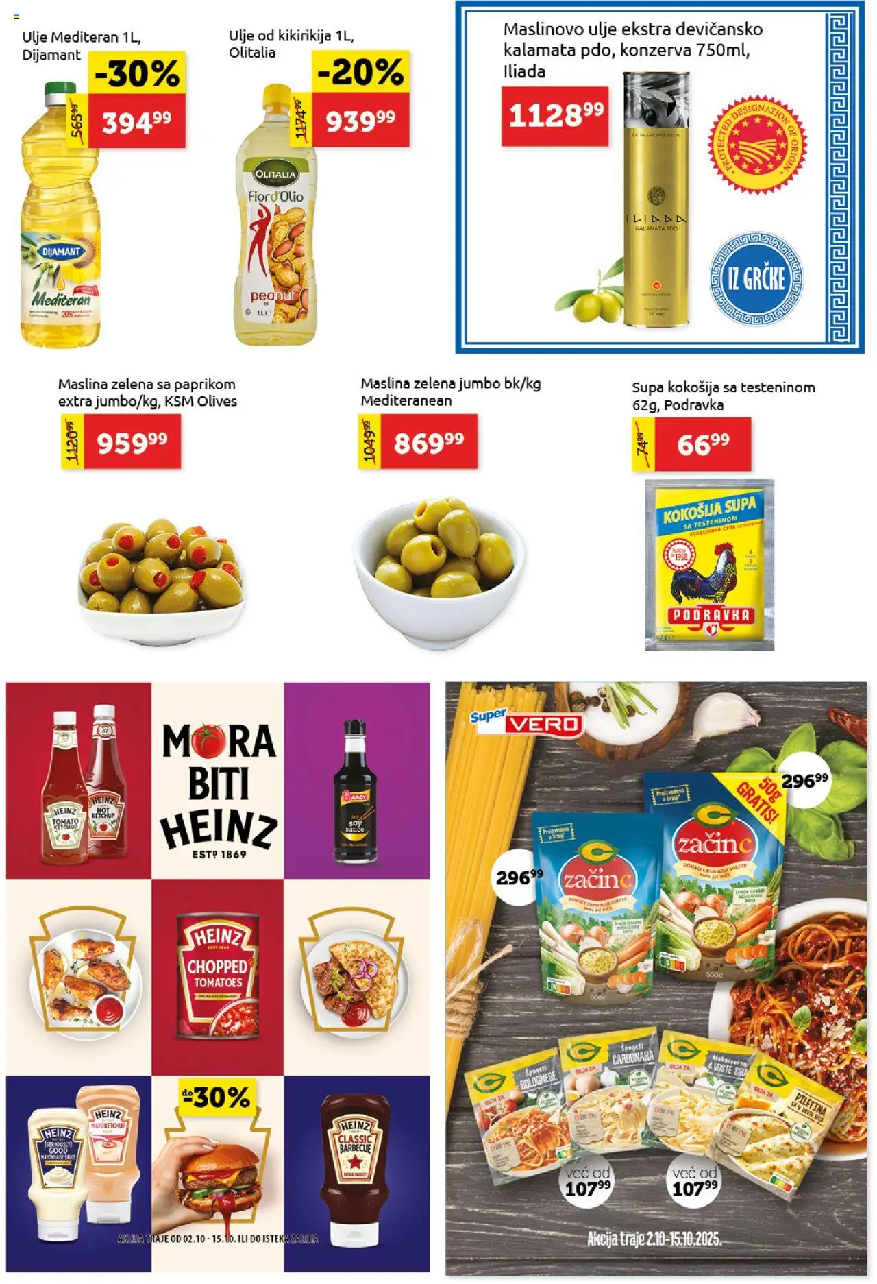 SuperVERO katalog - važi od 02.10.2025 | Strana: 9 | Proizvode: Ulje, Maslinovo ulje, Heinz, Piletina