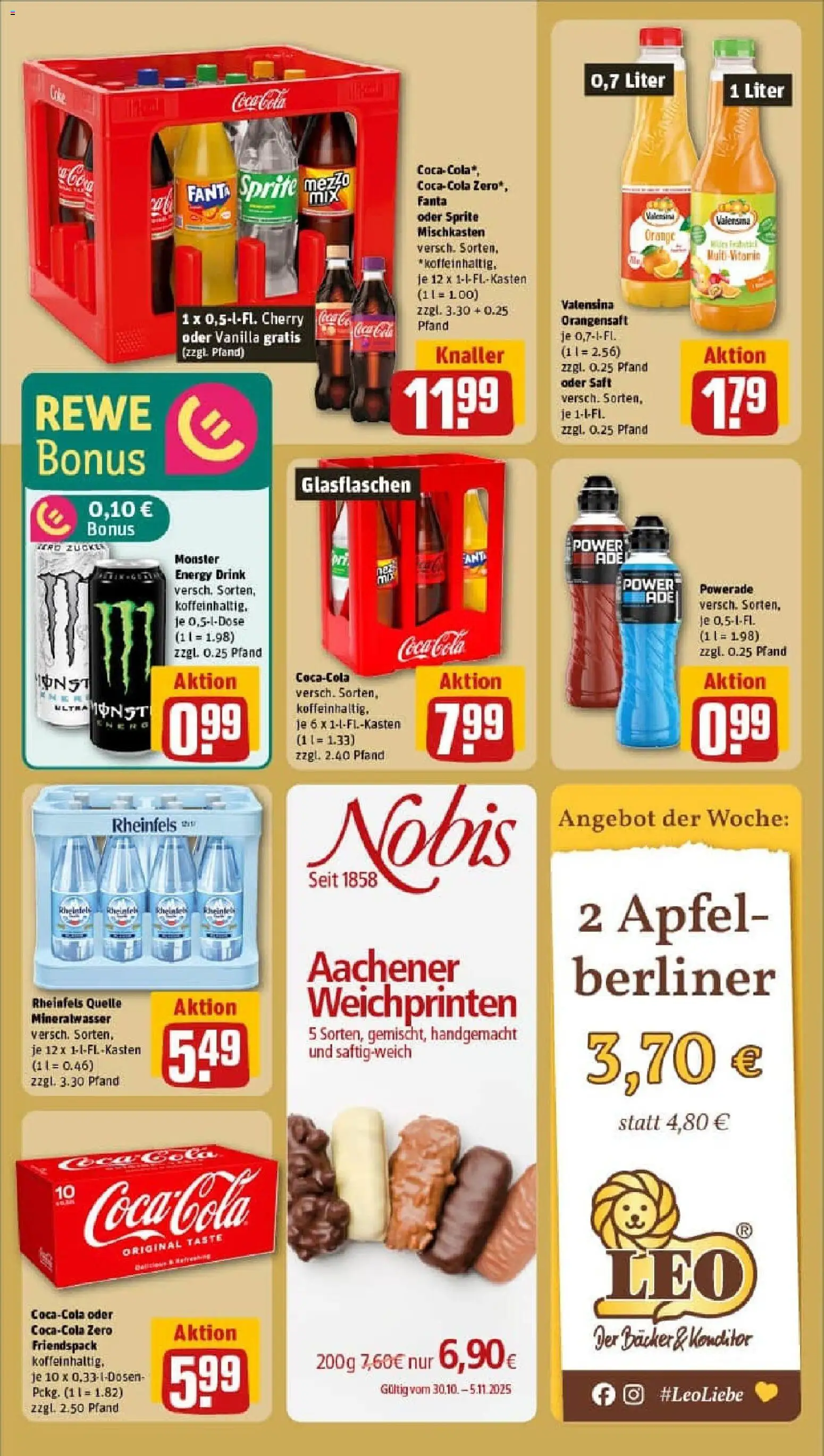 Rewe prospekt Eschweiler / Bohl	 – gültig ab 26.10.2025 | Seite: 20 | Produkte: Sprite, Orangensaft, Valensina, Powerade
