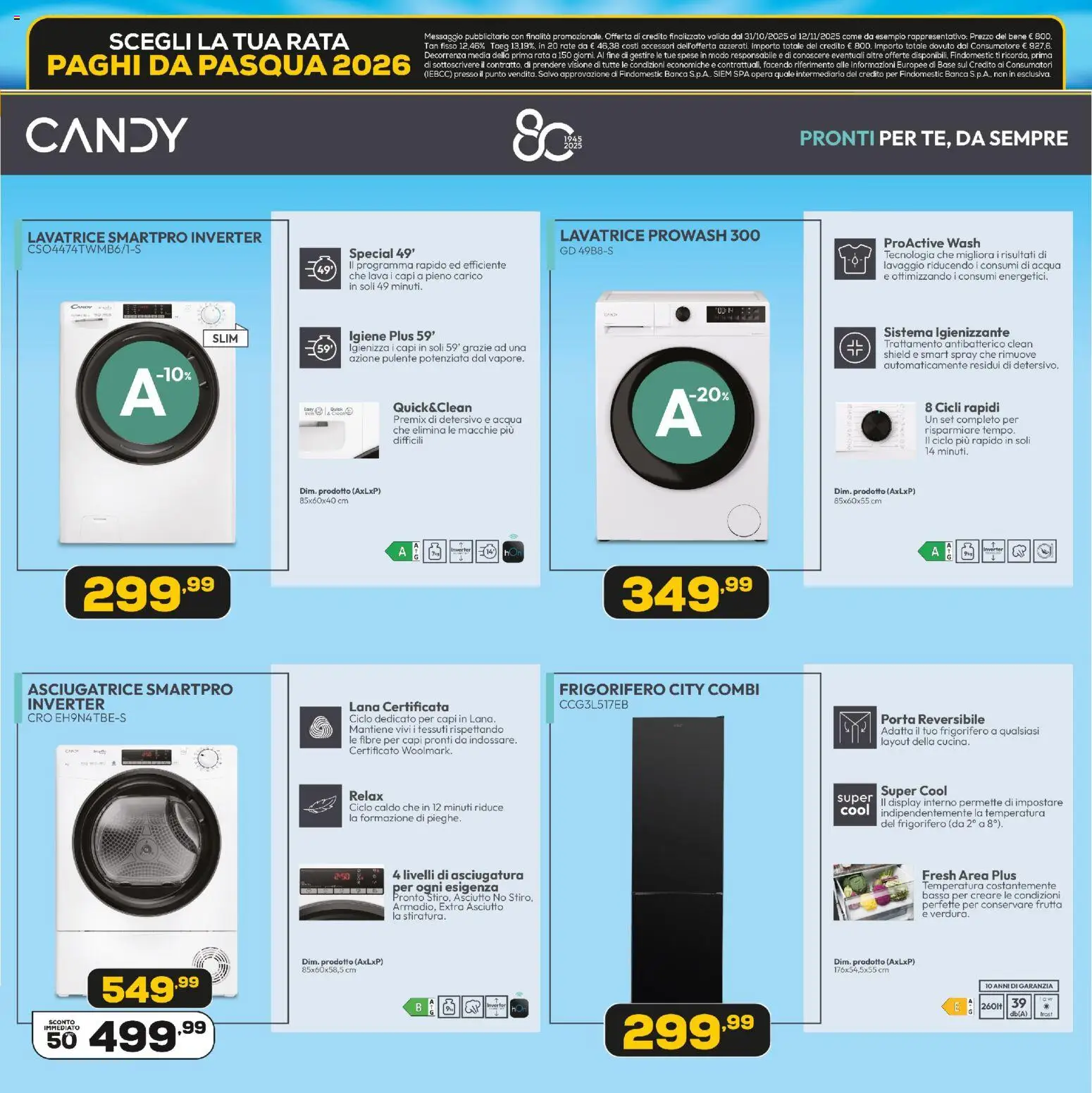 Volantino Euronics del 31.10.2025 | Pagina: 16 | Prodotti: Acqua, Frutta, Lavatrice, Asciugatrice