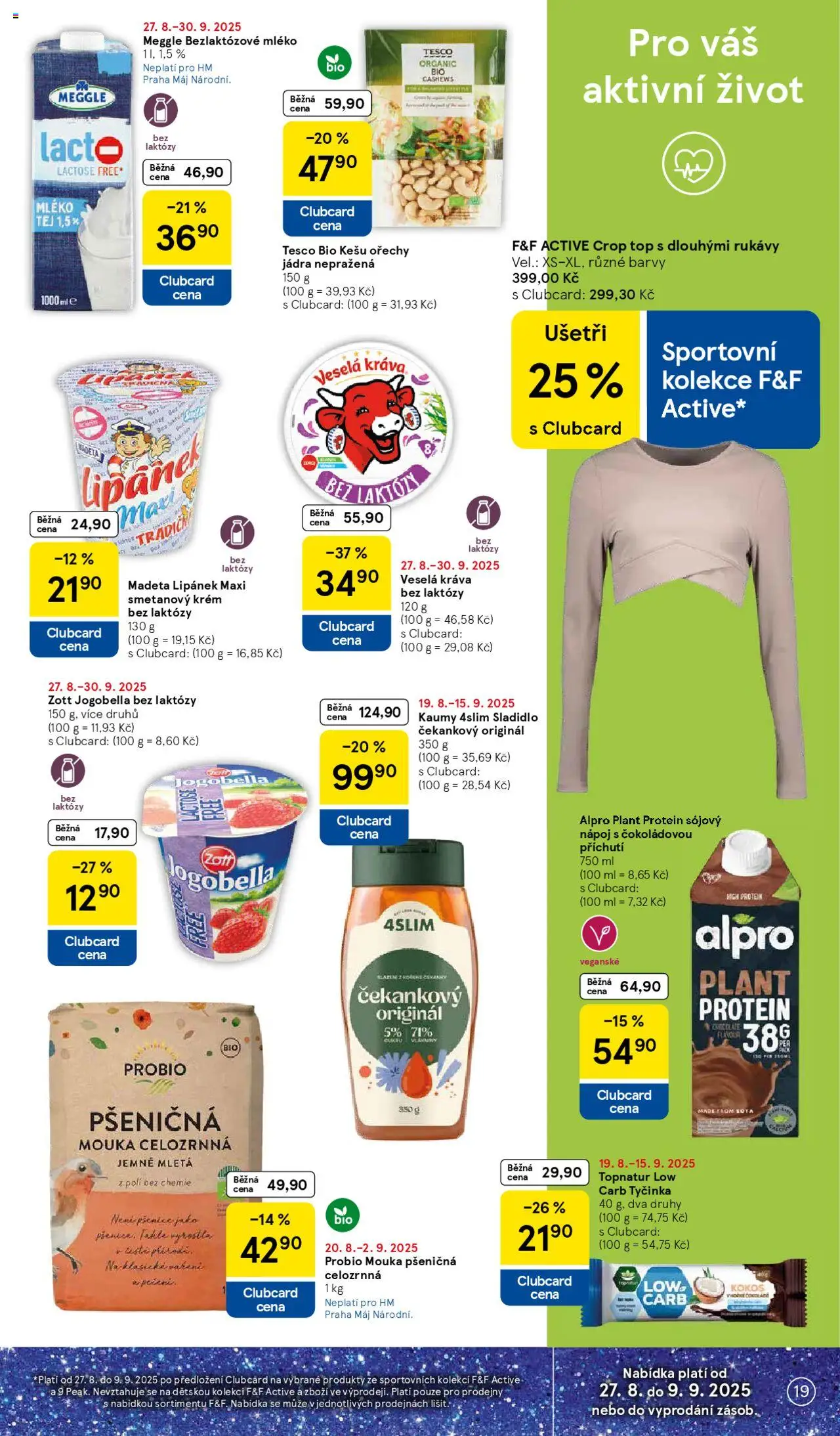 Tesco leták - Hypermarket od 27.08.2025 | Strana: 19 | Produkty: Kešu ořechy, Lipánek, Barvy, Protein