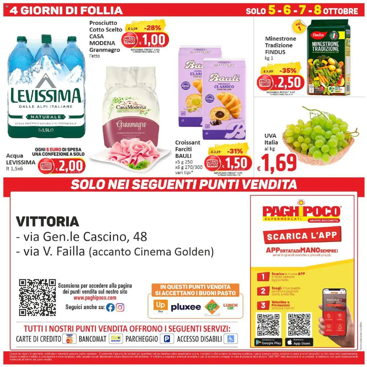 Volantino Paghi Poco del 29.09.2025 | Pagina: 20 | Prodotti: Minestrone, Cioccolato, Croissant, Acqua minerale
