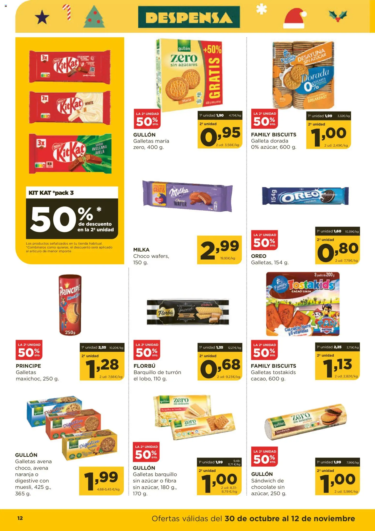 Alimerka folleto Castilla y León │ válido desde el 30.10.2025 | Página: 12 | Productos: Chocolate, Galletas, Φρυγανιές σικάλεως