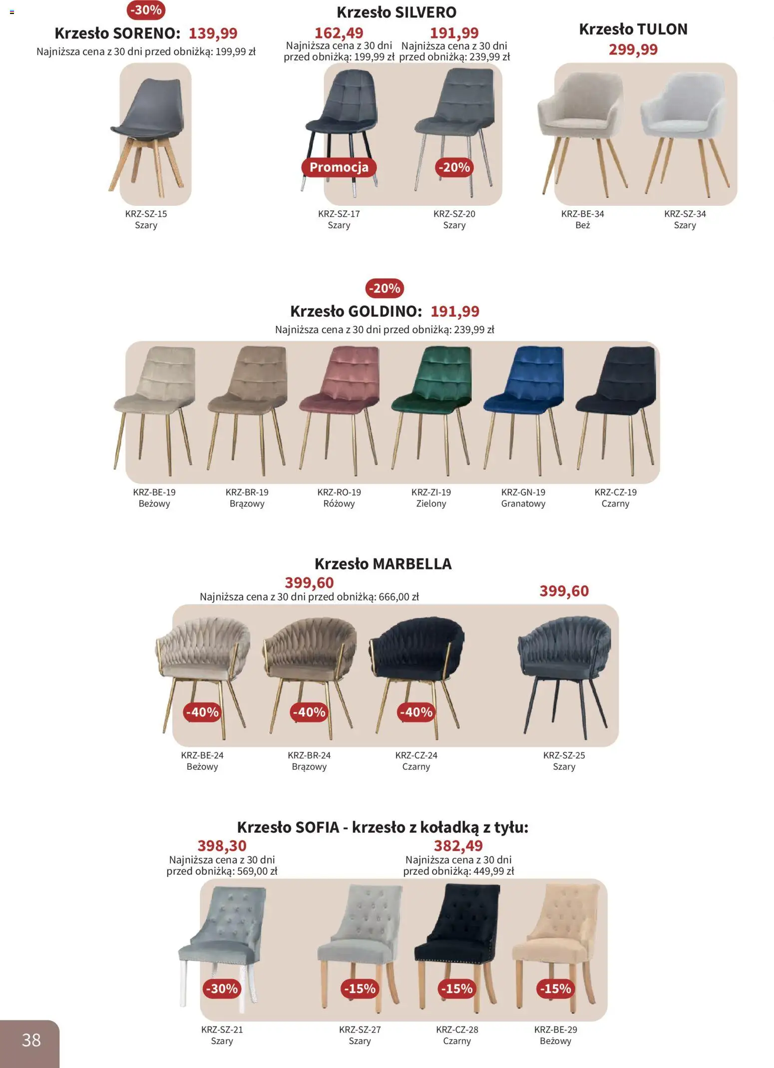 Bodzio Katalog od 01.01.2026 | Strona: 38 | Produkty: Krzesło