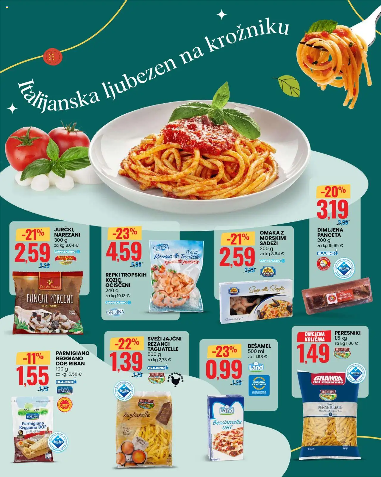 Novi Eurospin katalog ponudbe – veljaven od 23.10.2025 | Stran: 2 | Izdelki: Panceta, Rezanci, Omaka