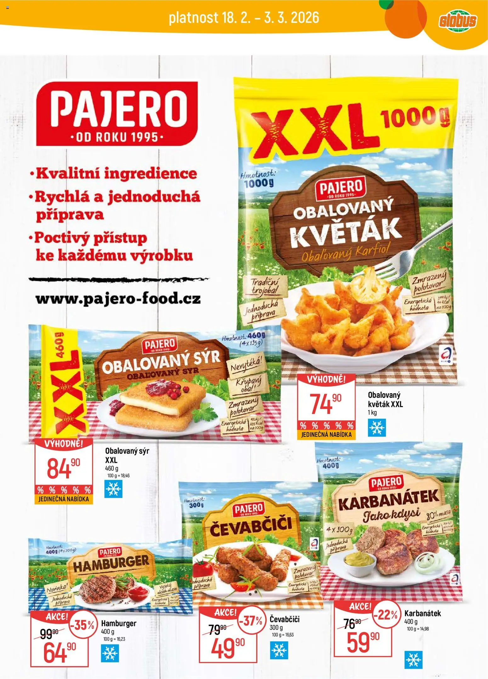 Globus leták - Havířov od 18.02.2026 | Strana: 25 | Produkty: Hamburger, Globus, Sýr, Květák