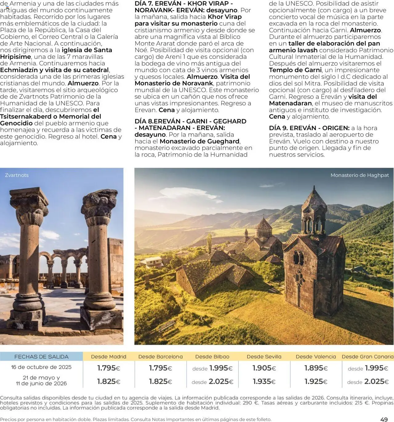 Viajes El Corte Inglés - Club de Vacaciones - Vacaciones Económicas Personalizado │ válido desde el 01.09.2025 | Página: 49 | Productos: Pan, Vino, Cuna