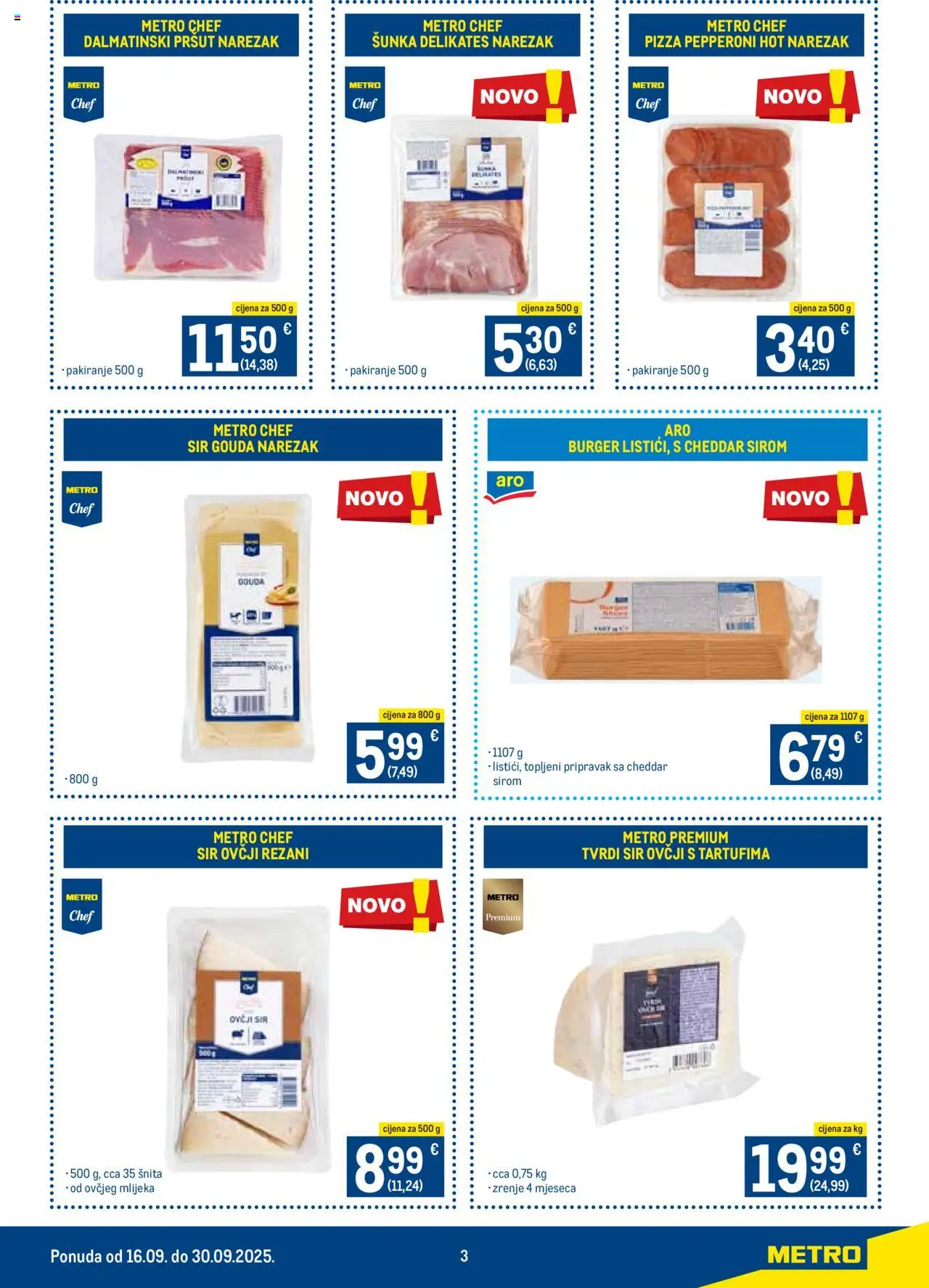 Metro katalog | vrijedi od 16.09.2025 | Stranica: 3 | Proizvodi: Sir, Pršut, Tvrdi sir, Gouda